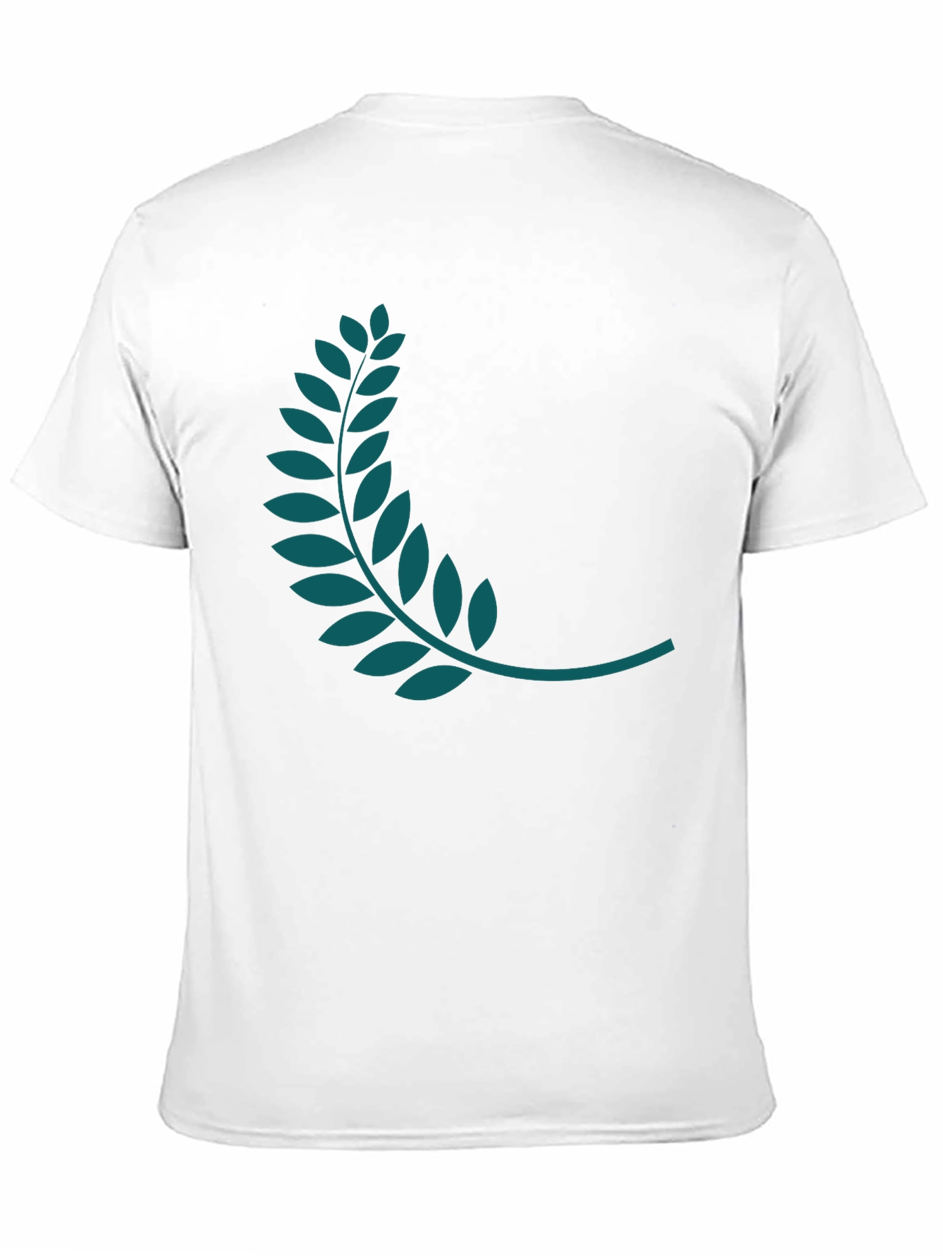 Black Tee with Teal Laurel Wreath Graphic
