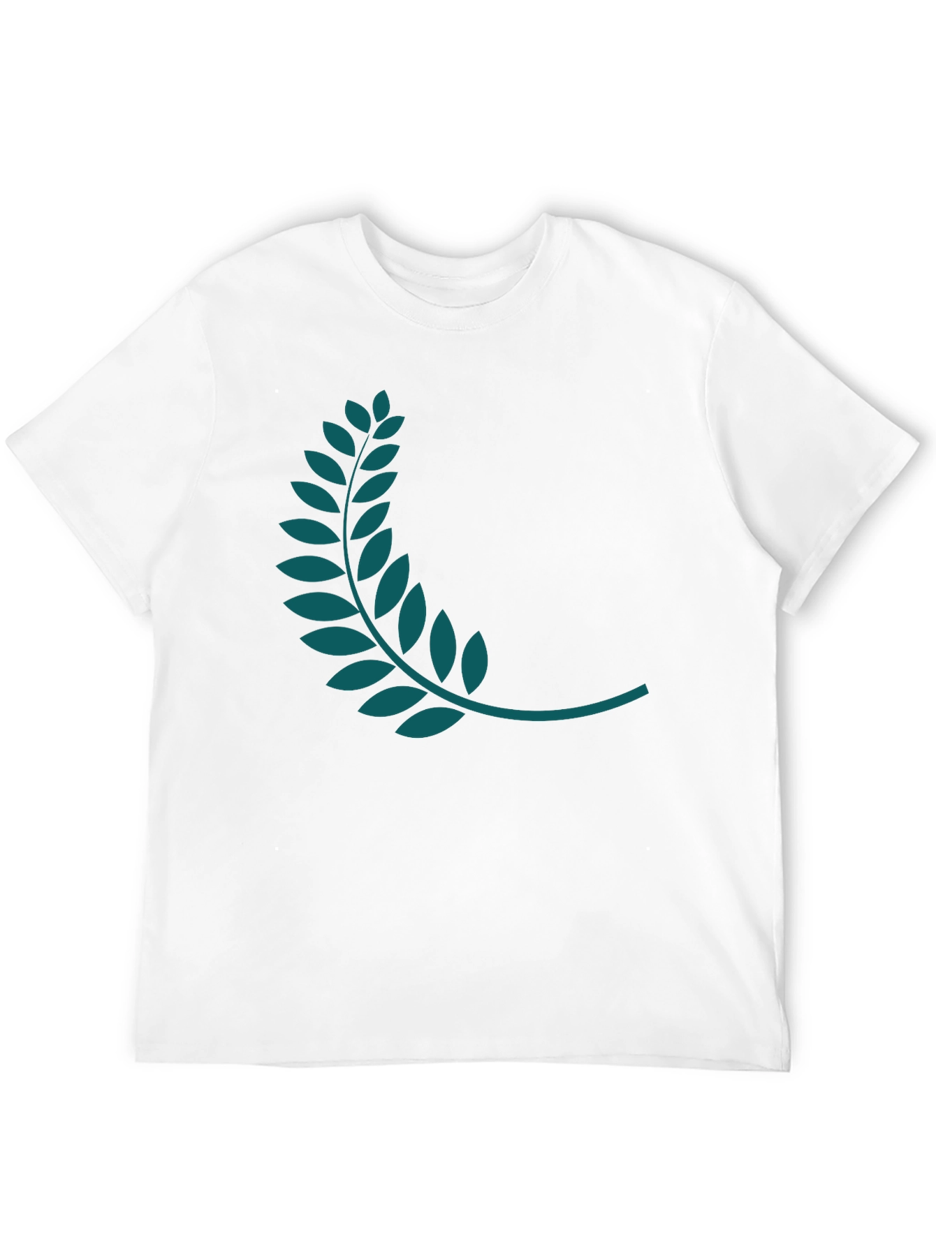Black Tee with Teal Laurel Wreath Graphic