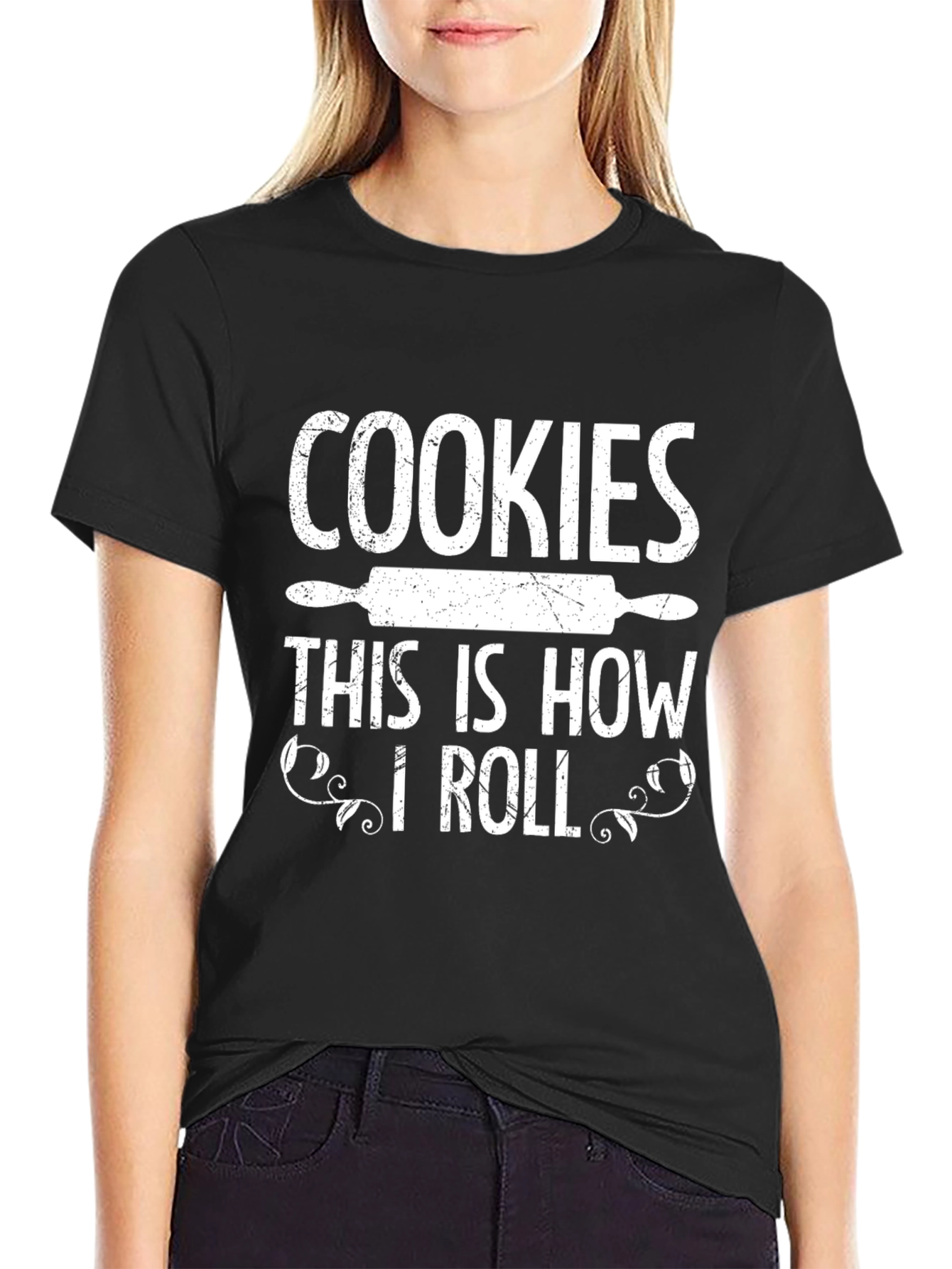 Cookies This is How I Roll Black T-Shirt