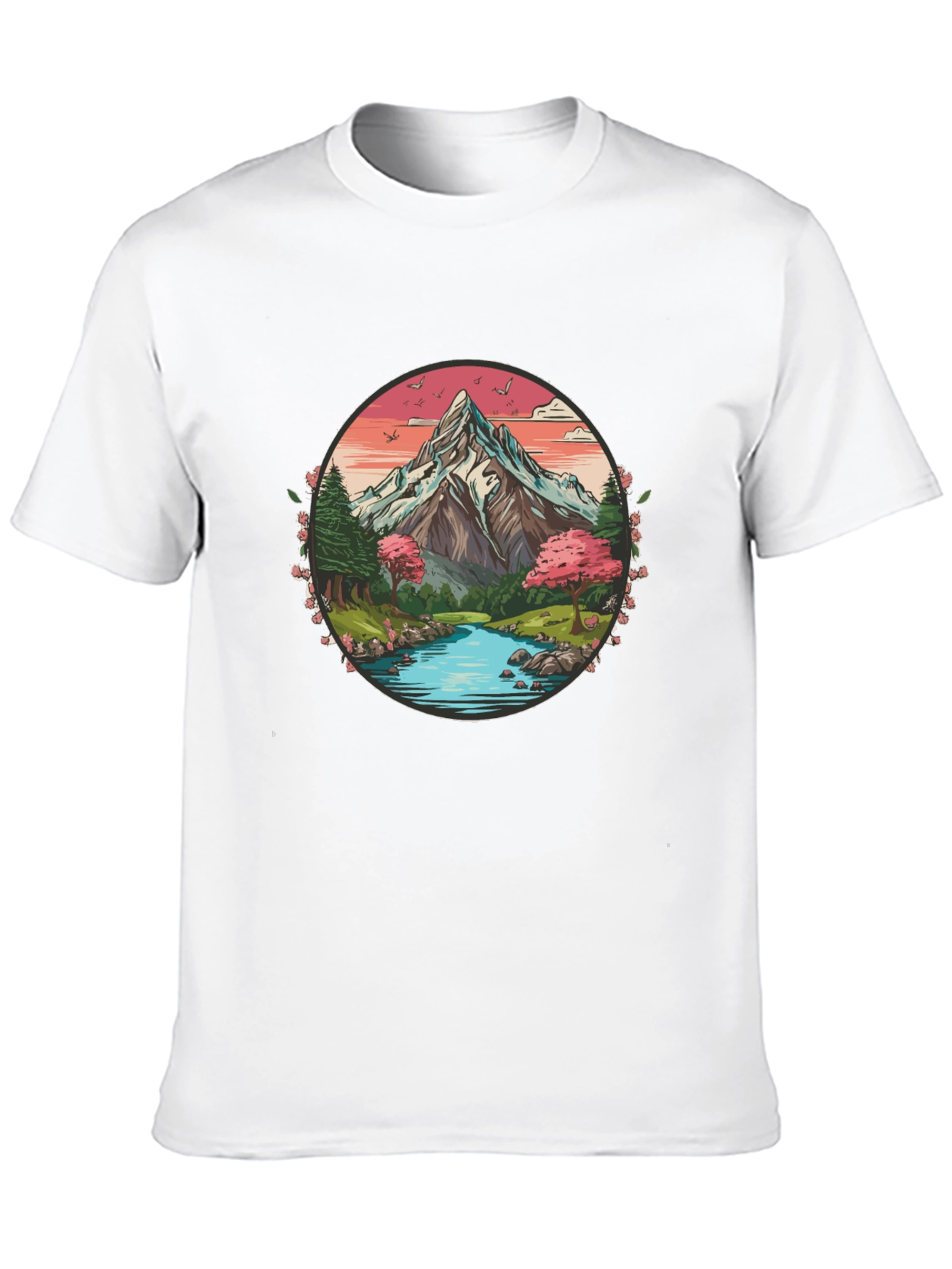 Mountain River Graphic Tee - Nature Inspired Design