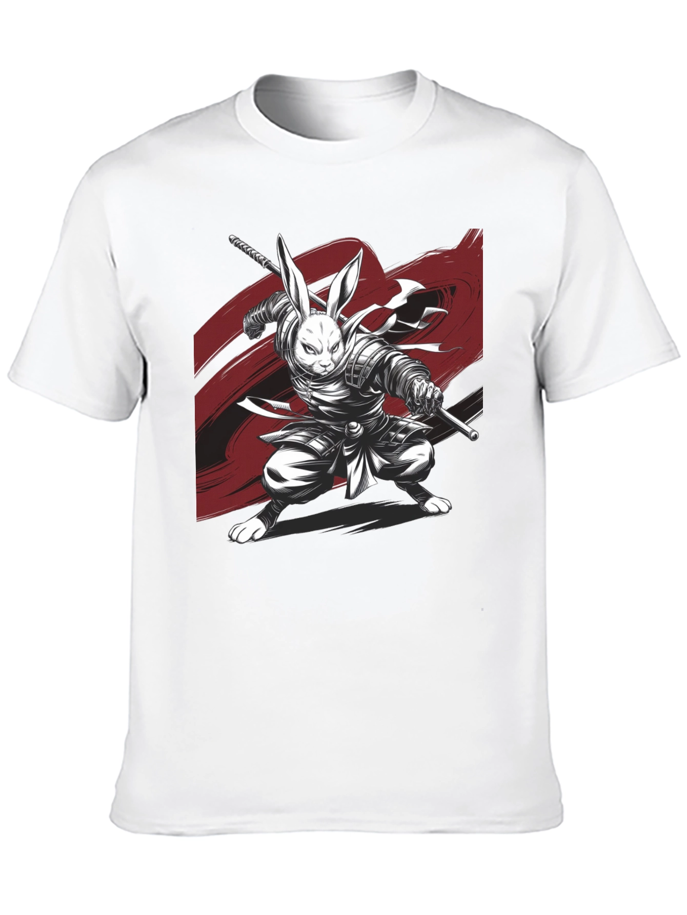 Rabbit Samurai Black T-Shirt - Unique Graphic Tee