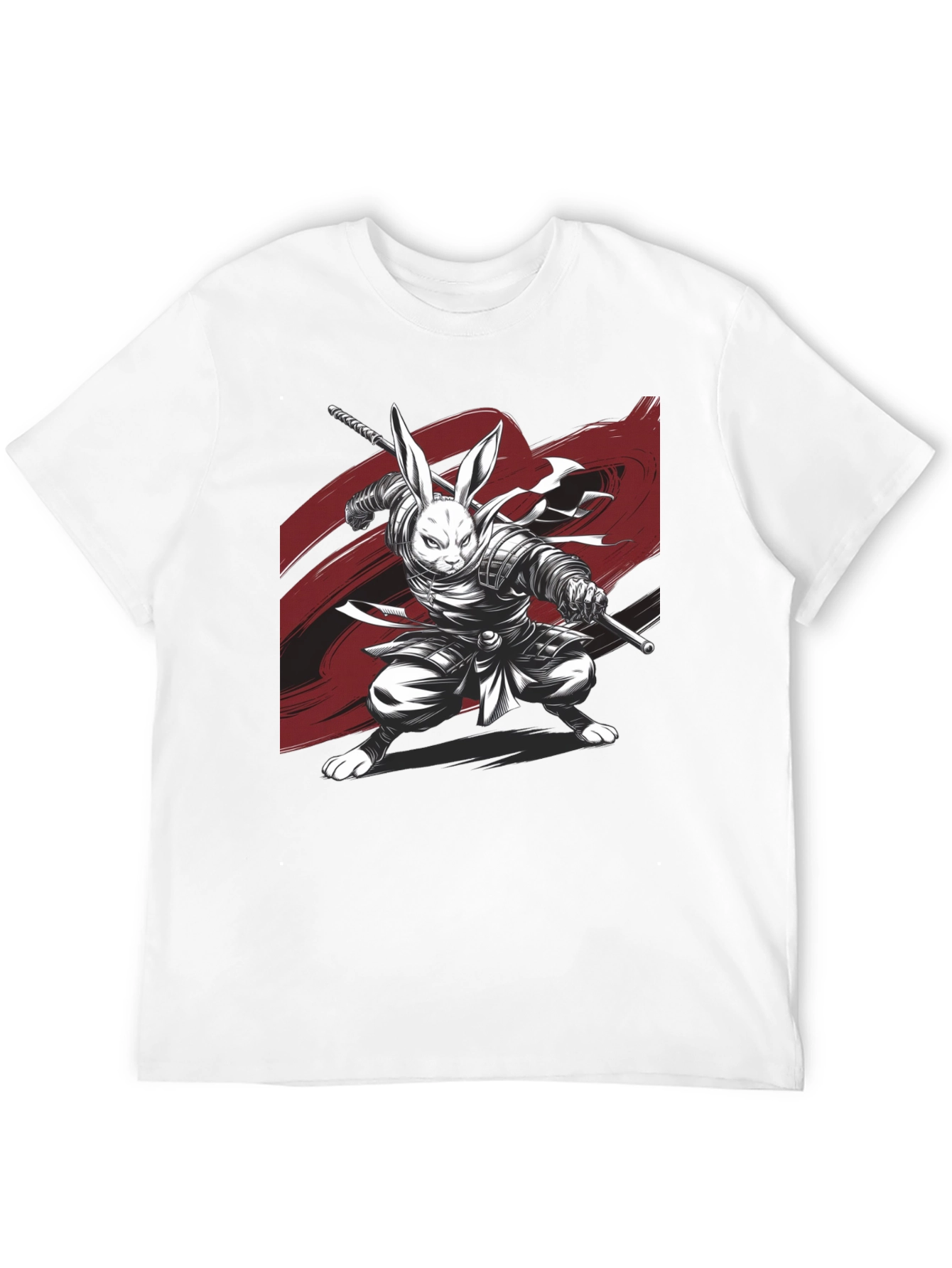 Rabbit Samurai Black T-Shirt - Unique Graphic Tee