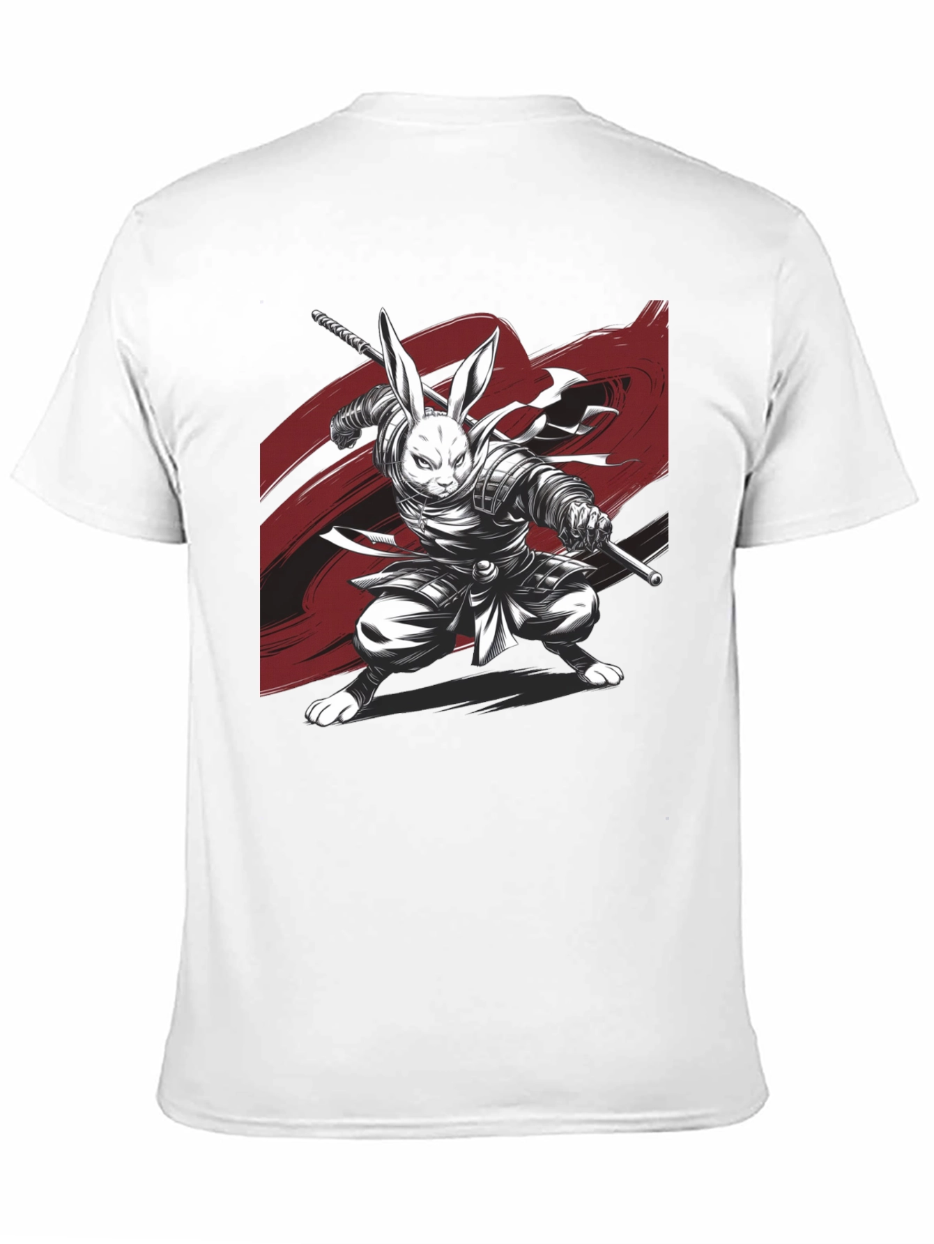 Rabbit Samurai Black T-Shirt - Unique Graphic Tee
