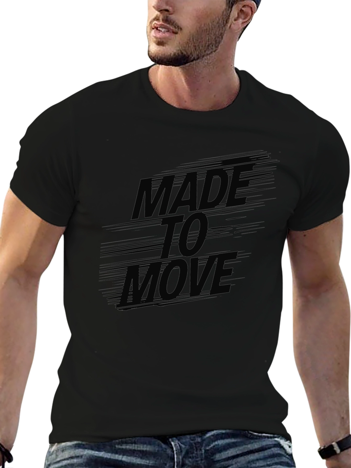 Made to Move Black Graphic Tee
