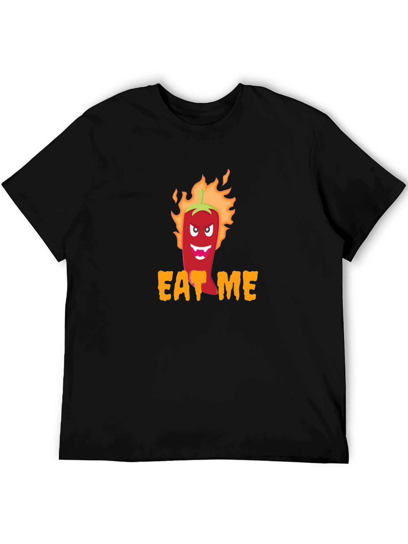 Eat Me Spicy Pepper Graphic Tee - Black T-Shirt