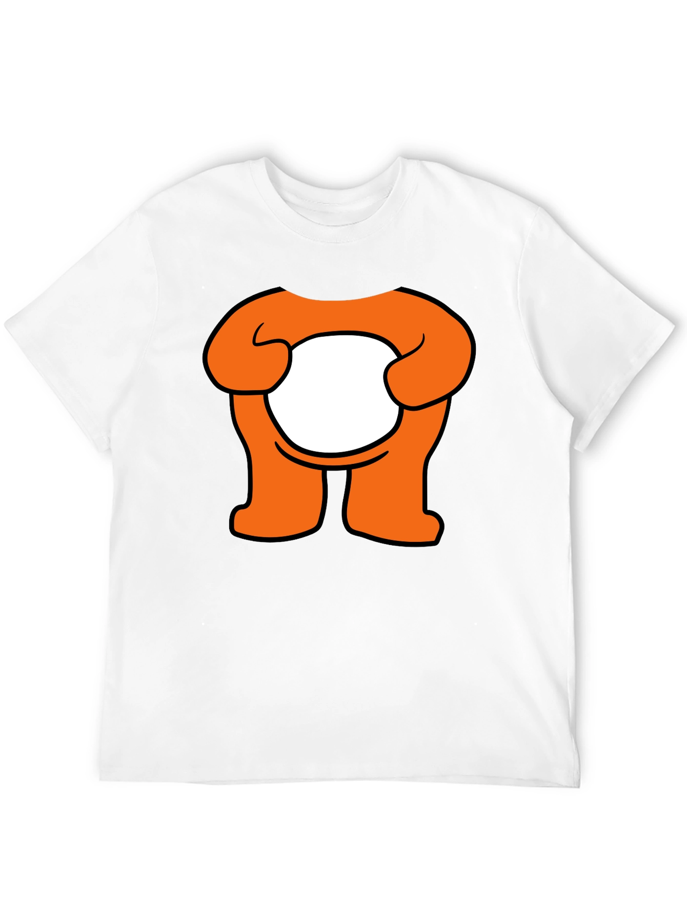 Orange Cartoon Character Graphic Black T-Shirt