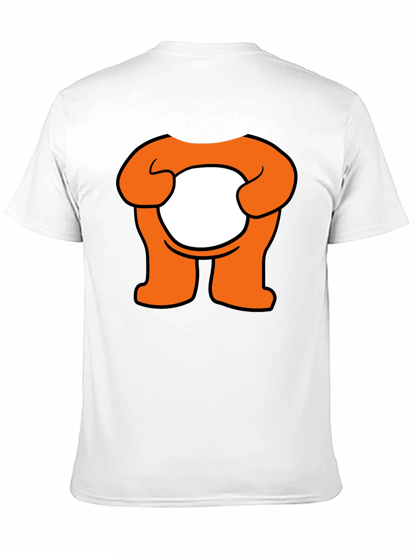 Orange Cartoon Character Graphic Black T-Shirt