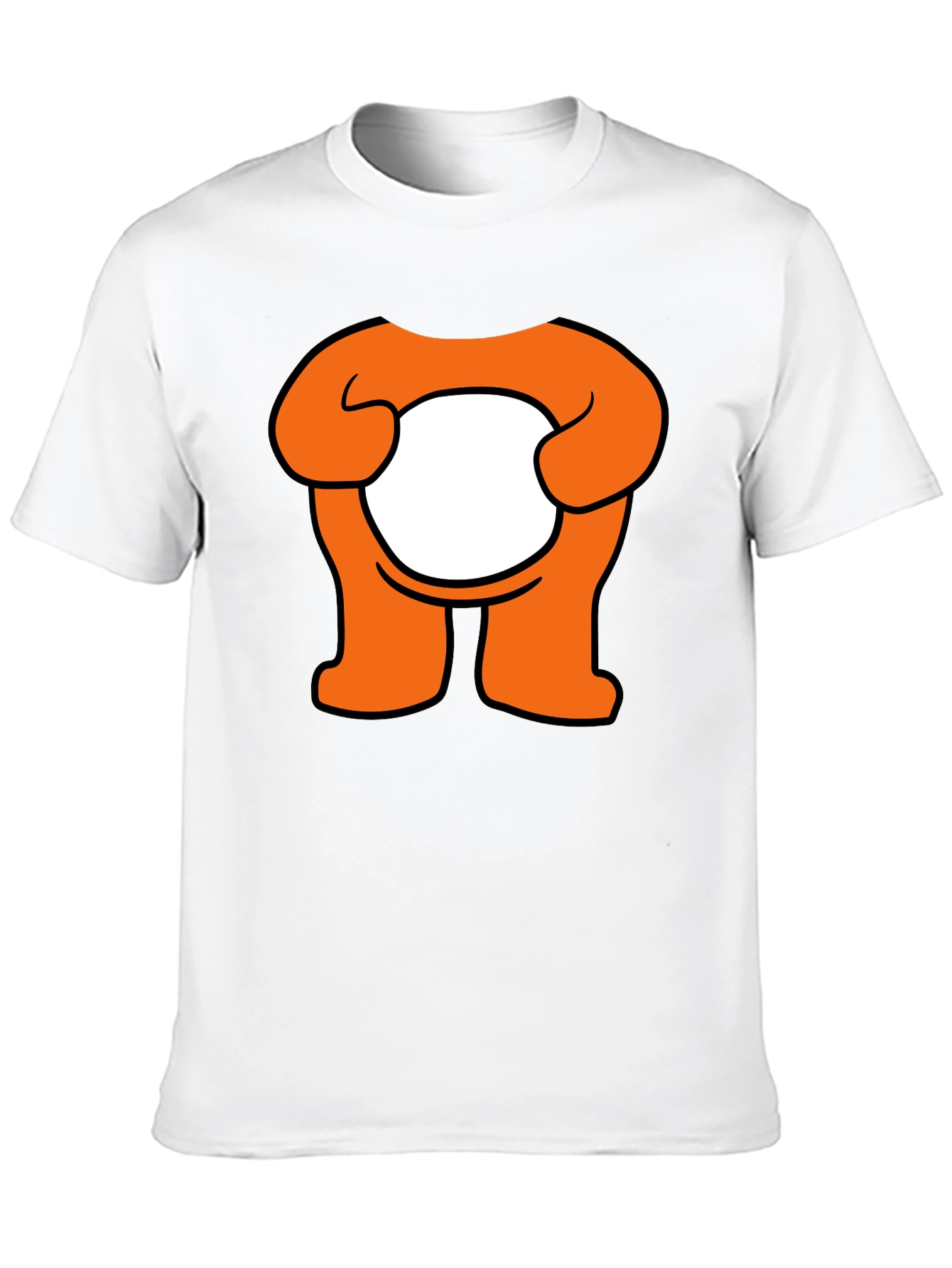 Orange Cartoon Character Graphic Black T-Shirt