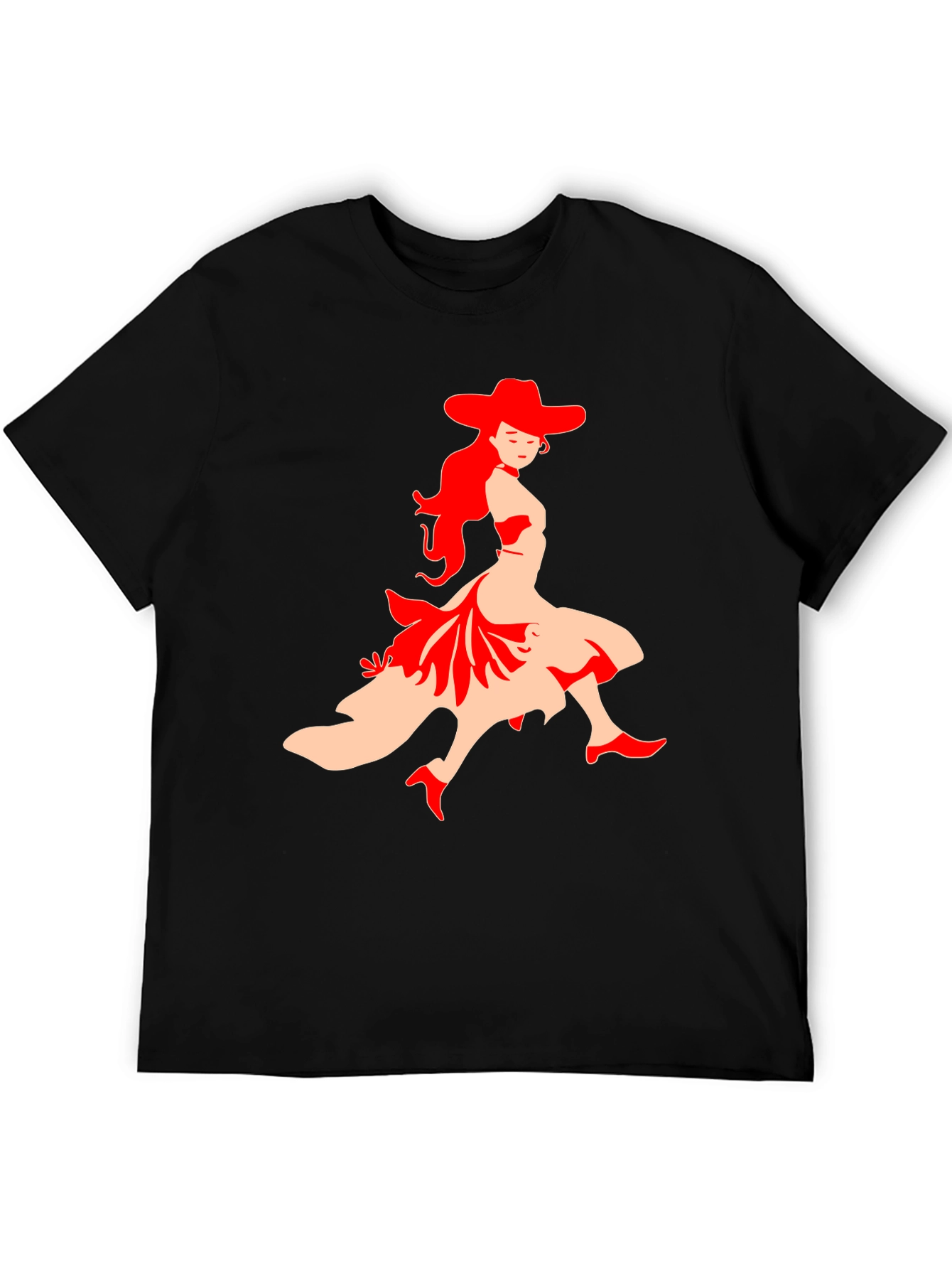 Flamenco Dancer Graphic Tee - Black