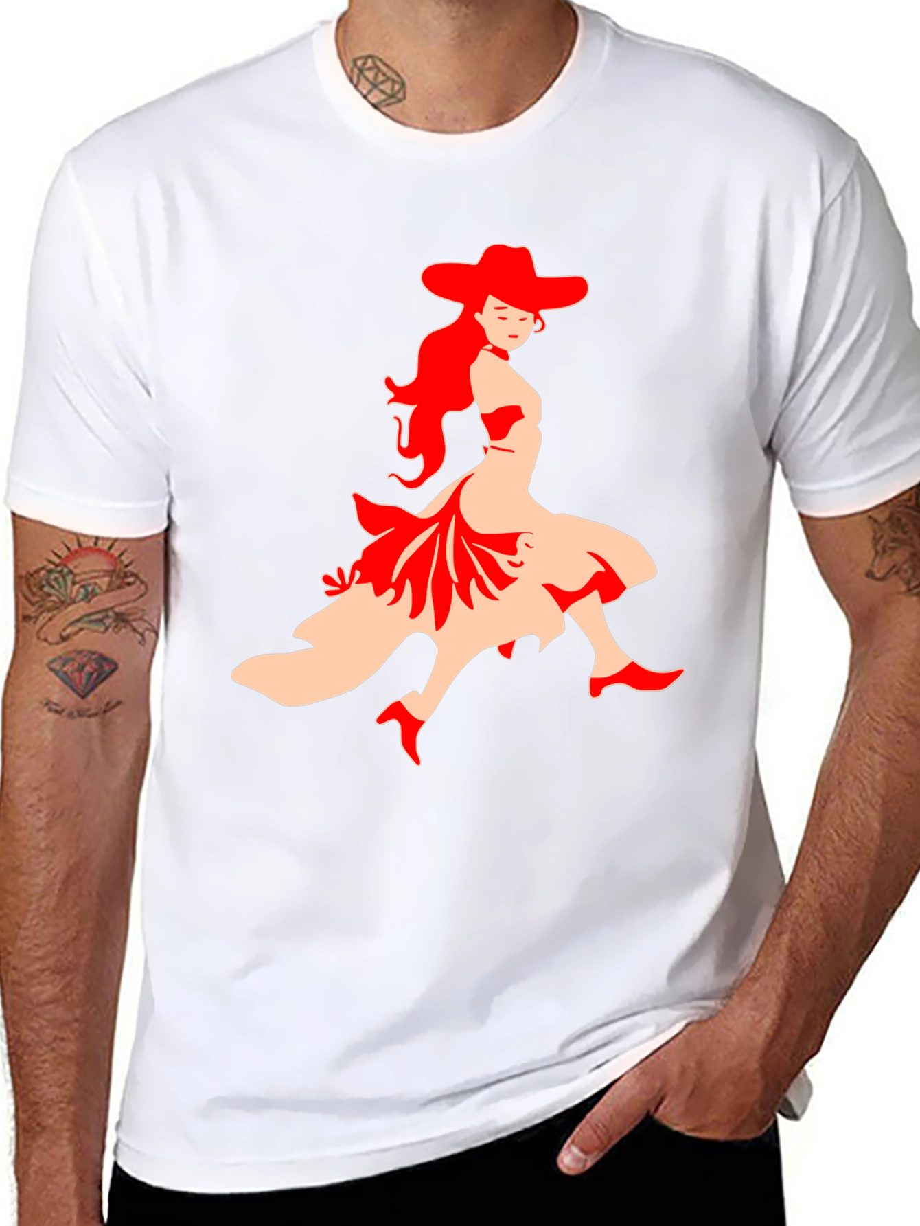 Flamenco Dancer Graphic Tee - Black