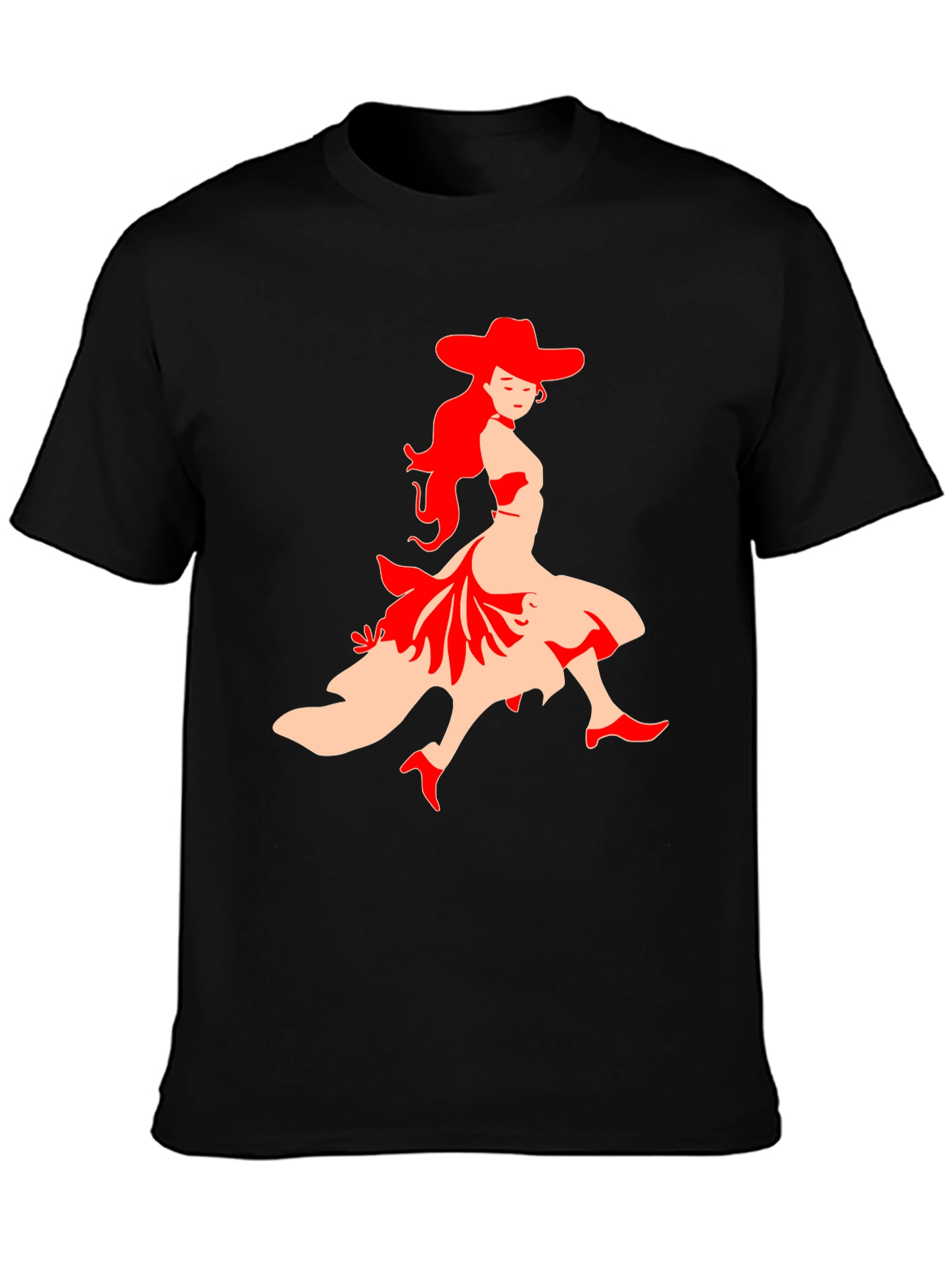 Flamenco Dancer Graphic Tee - Black