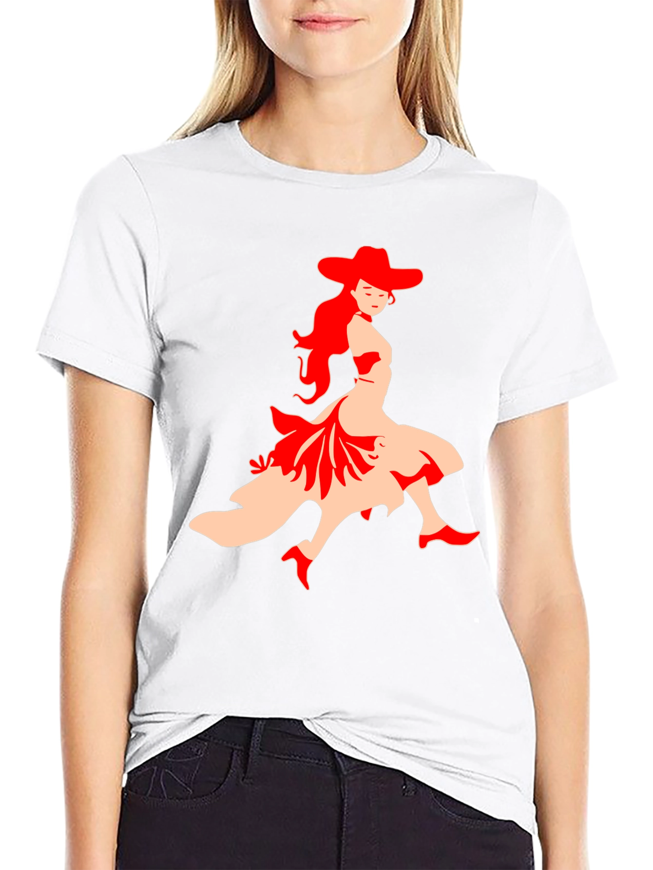 Flamenco Dancer Graphic Tee - Black