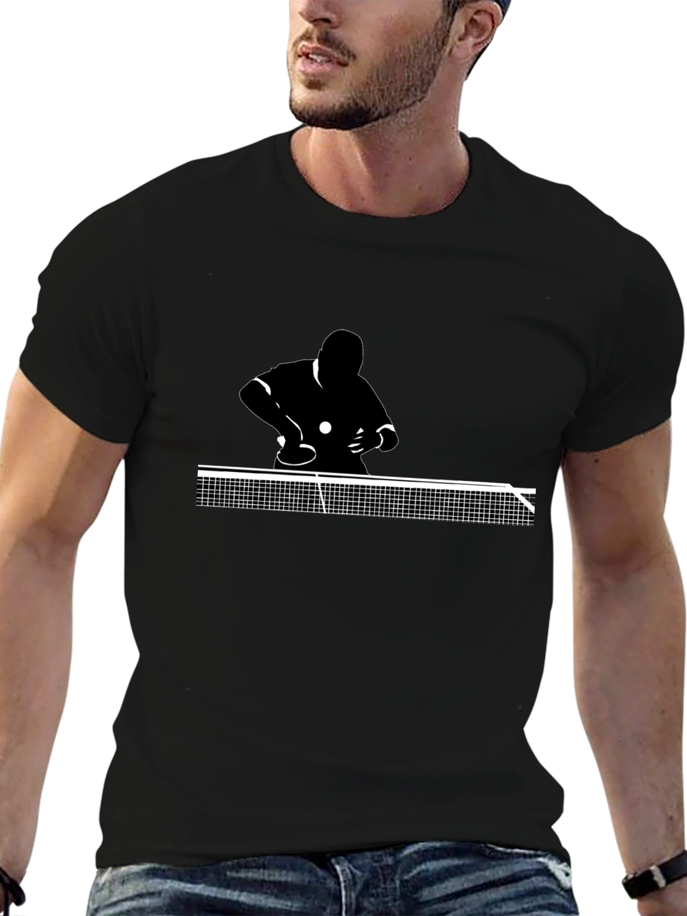 Ping Pong Player Black T-Shirt