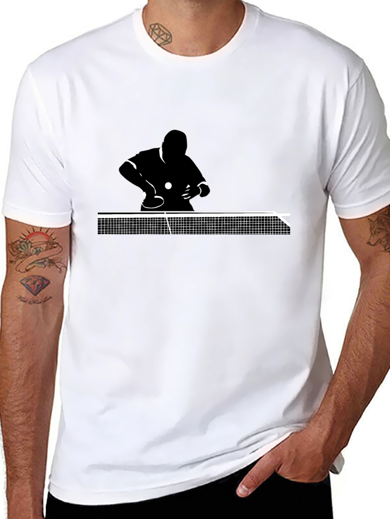 Ping Pong Player Black T-Shirt