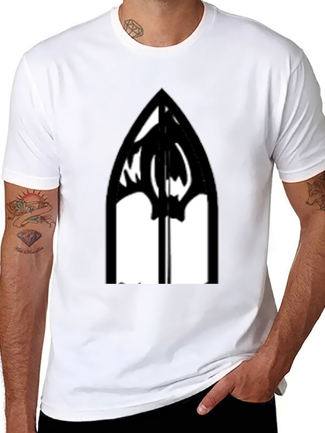 Gothic Window T-Shirt - Black Graphic Tee
