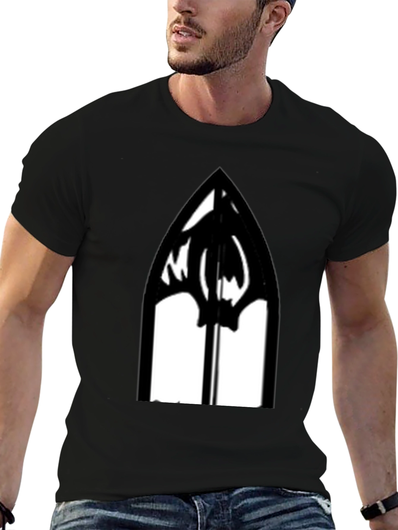 Gothic Window T-Shirt - Black Graphic Tee