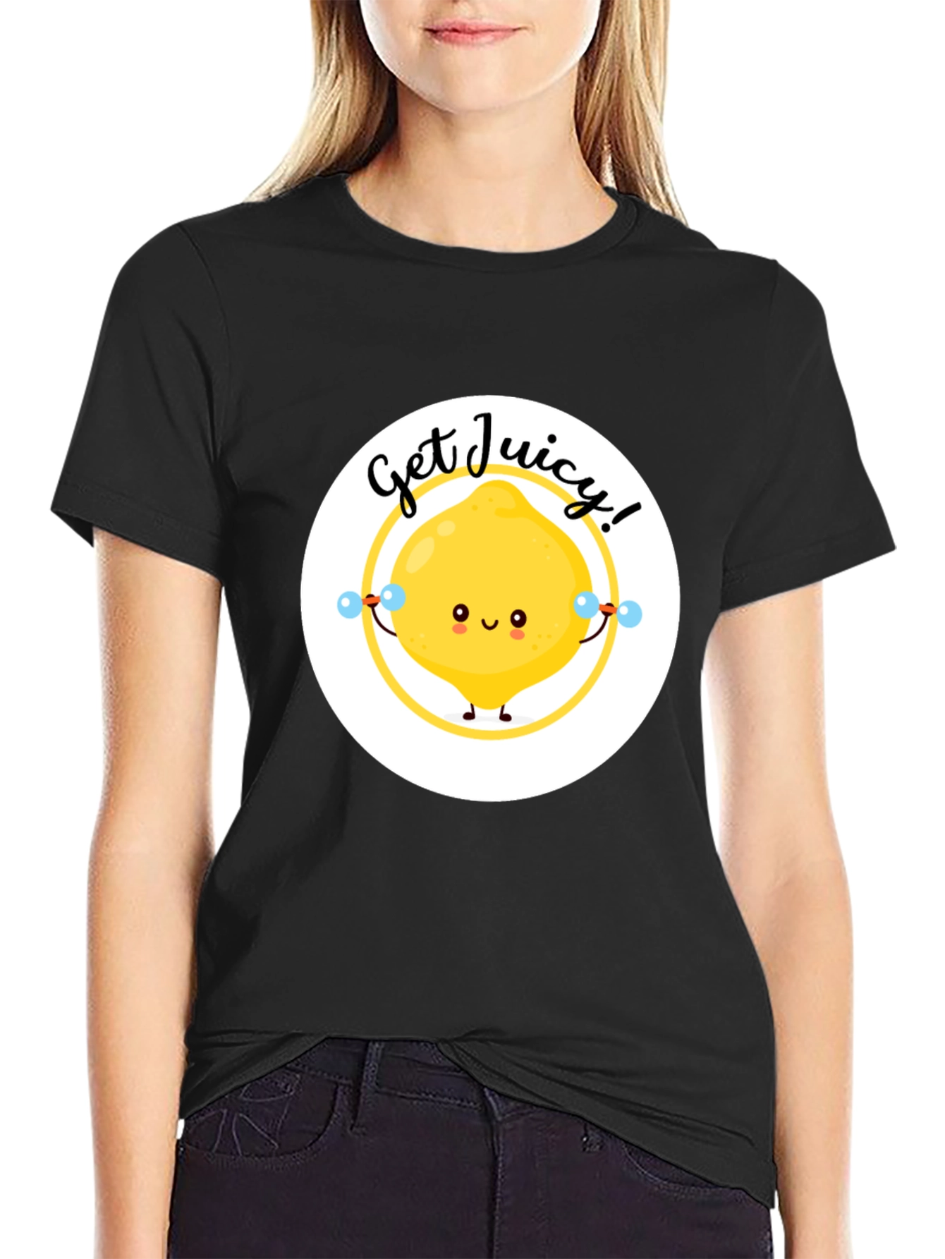 Get Juicy Lemon Graphic Tee - Cute Fruit T-Shirt