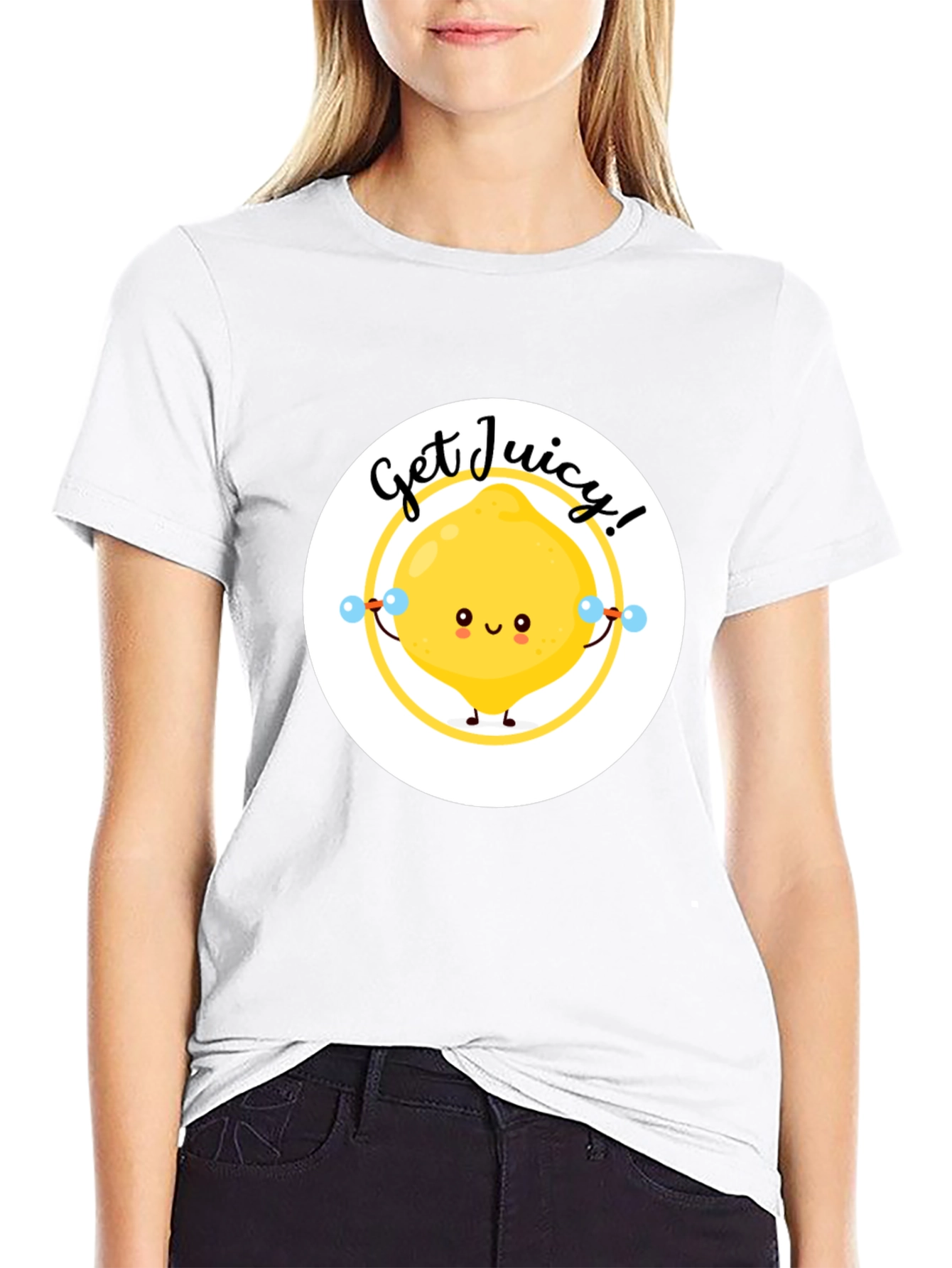 Get Juicy Lemon Graphic Tee - Cute Fruit T-Shirt