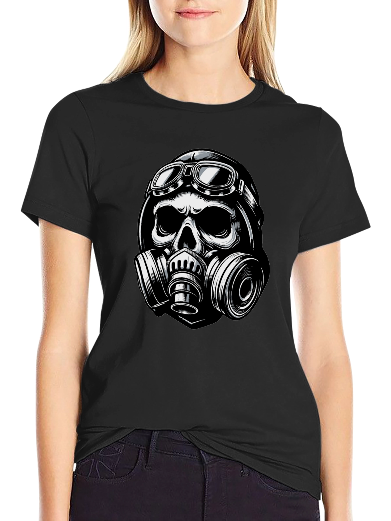 Skull Gas Mask Graphic T-Shirt