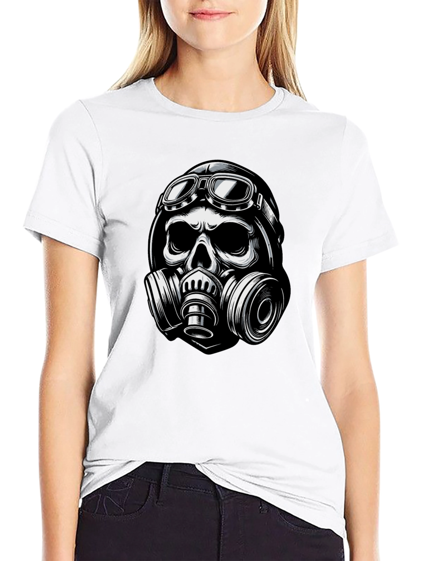 Skull Gas Mask Graphic T-Shirt