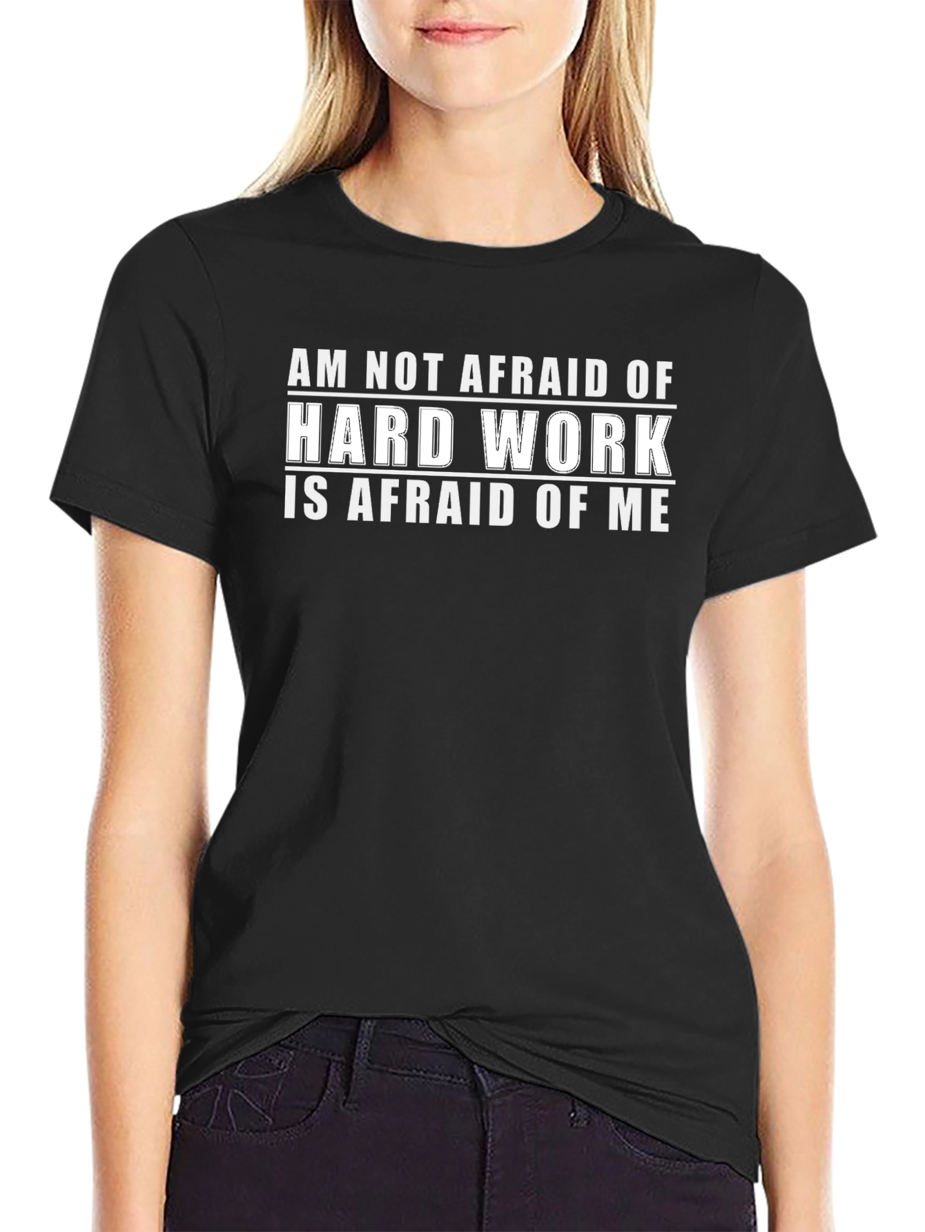 Hard Work Graphic Tee - Black Cotton T-Shirt