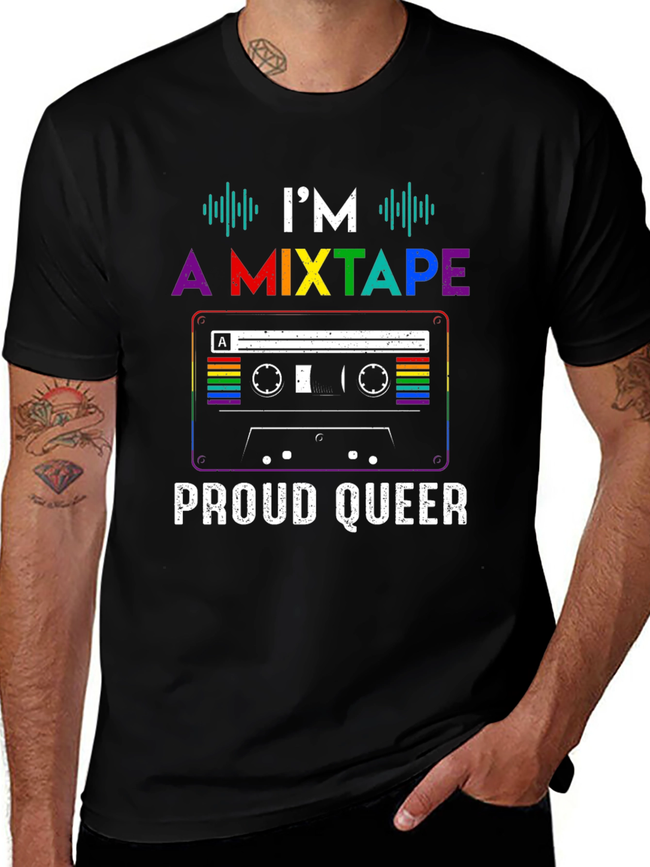 Proud Queer Mixtape T-Shirt - LGBTQ+ Pride Apparel