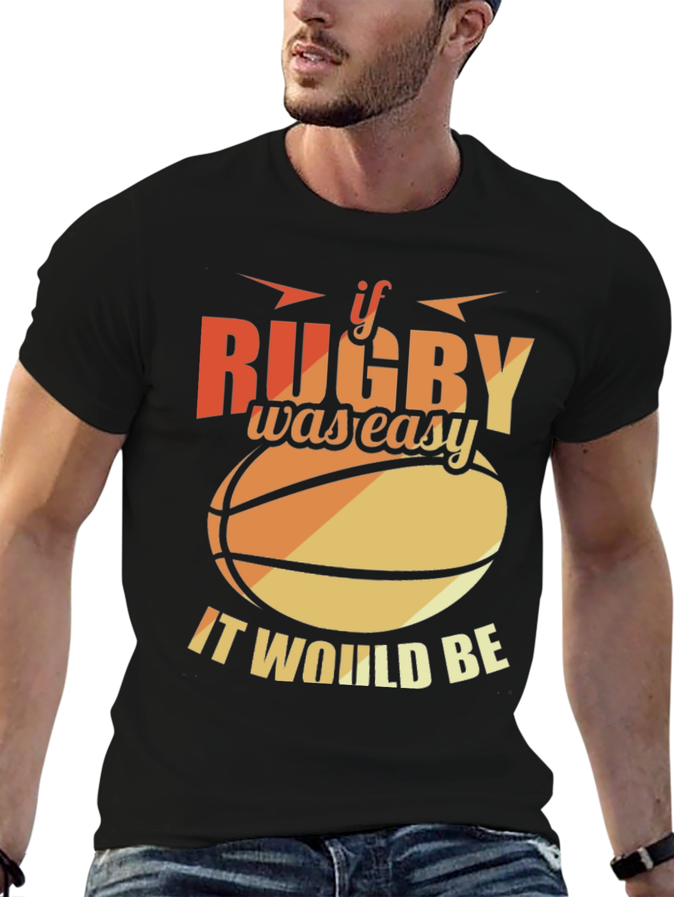 Rugby Graphic T-Shirt - If Rugby Was Easy Tee