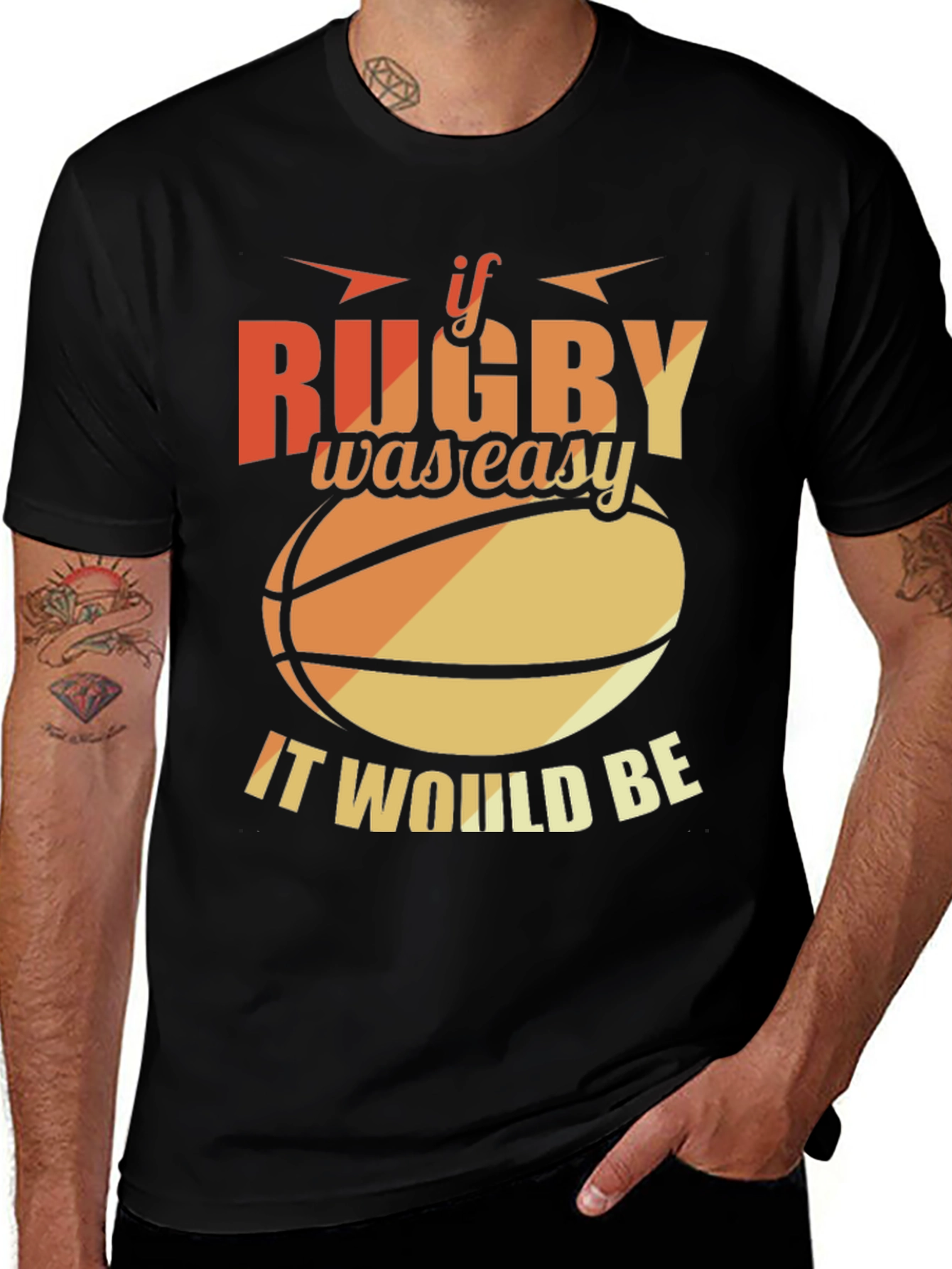Rugby Graphic T-Shirt - If Rugby Was Easy Tee