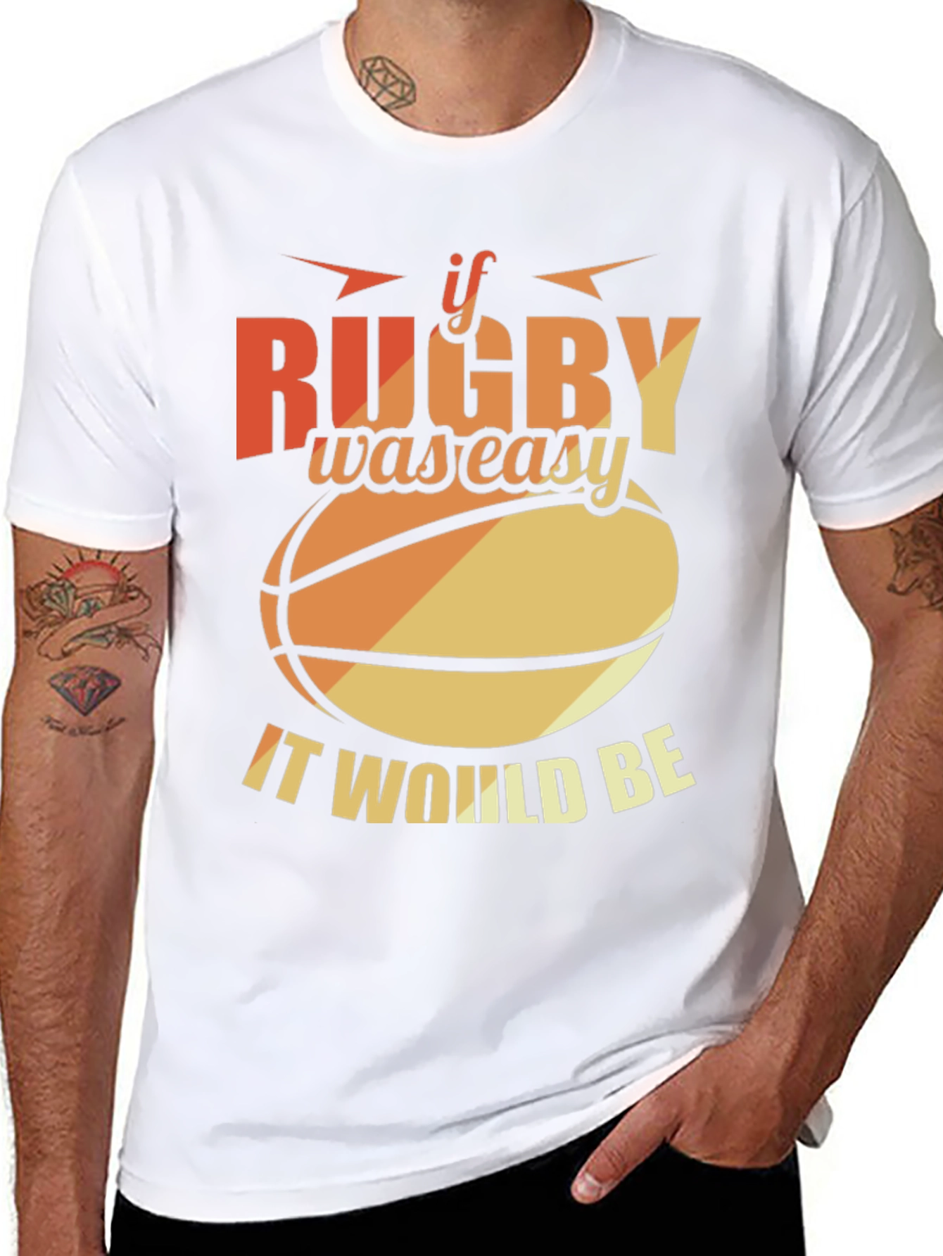 Rugby Graphic T-Shirt - If Rugby Was Easy Tee