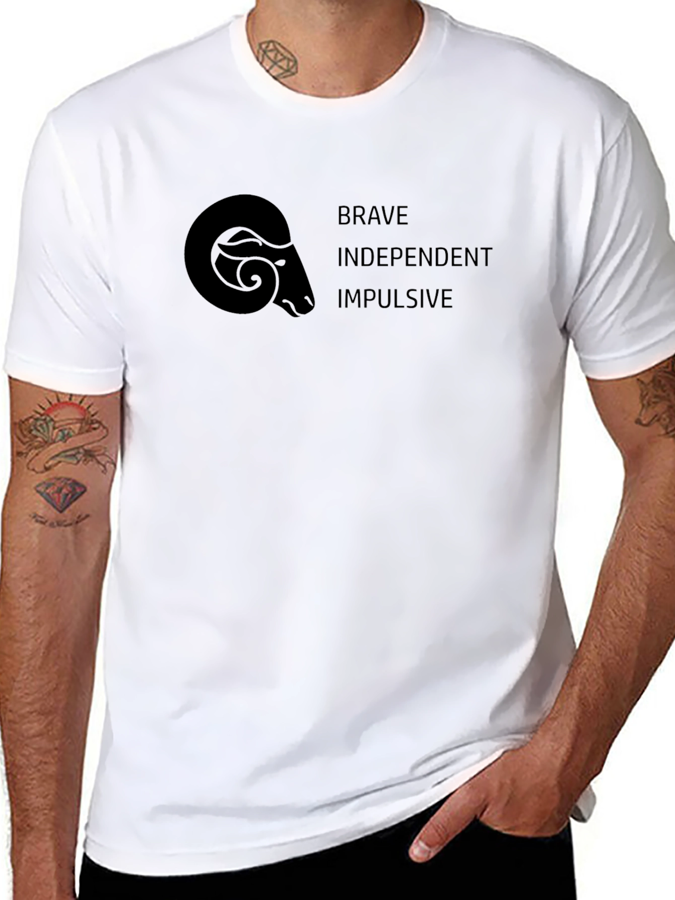 Aries Zodiac Graphic T-Shirt - Brave Independent Impulsive