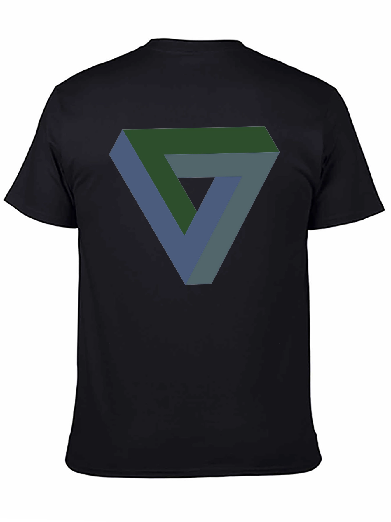 Optical Illusion Triangle Graphic Tee - Mens Black T-Shirt