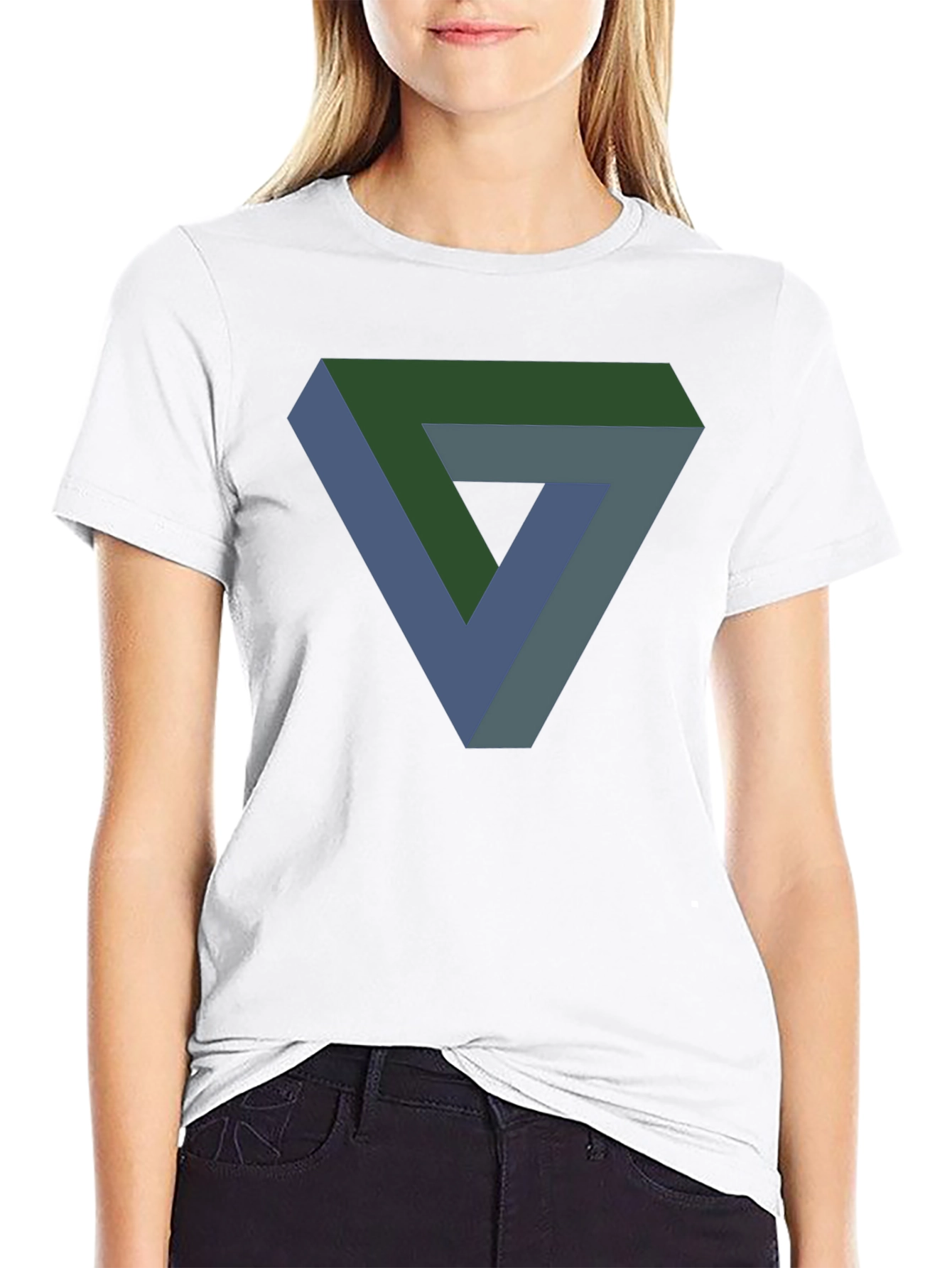 Optical Illusion Triangle Graphic Tee - Mens Black T-Shirt