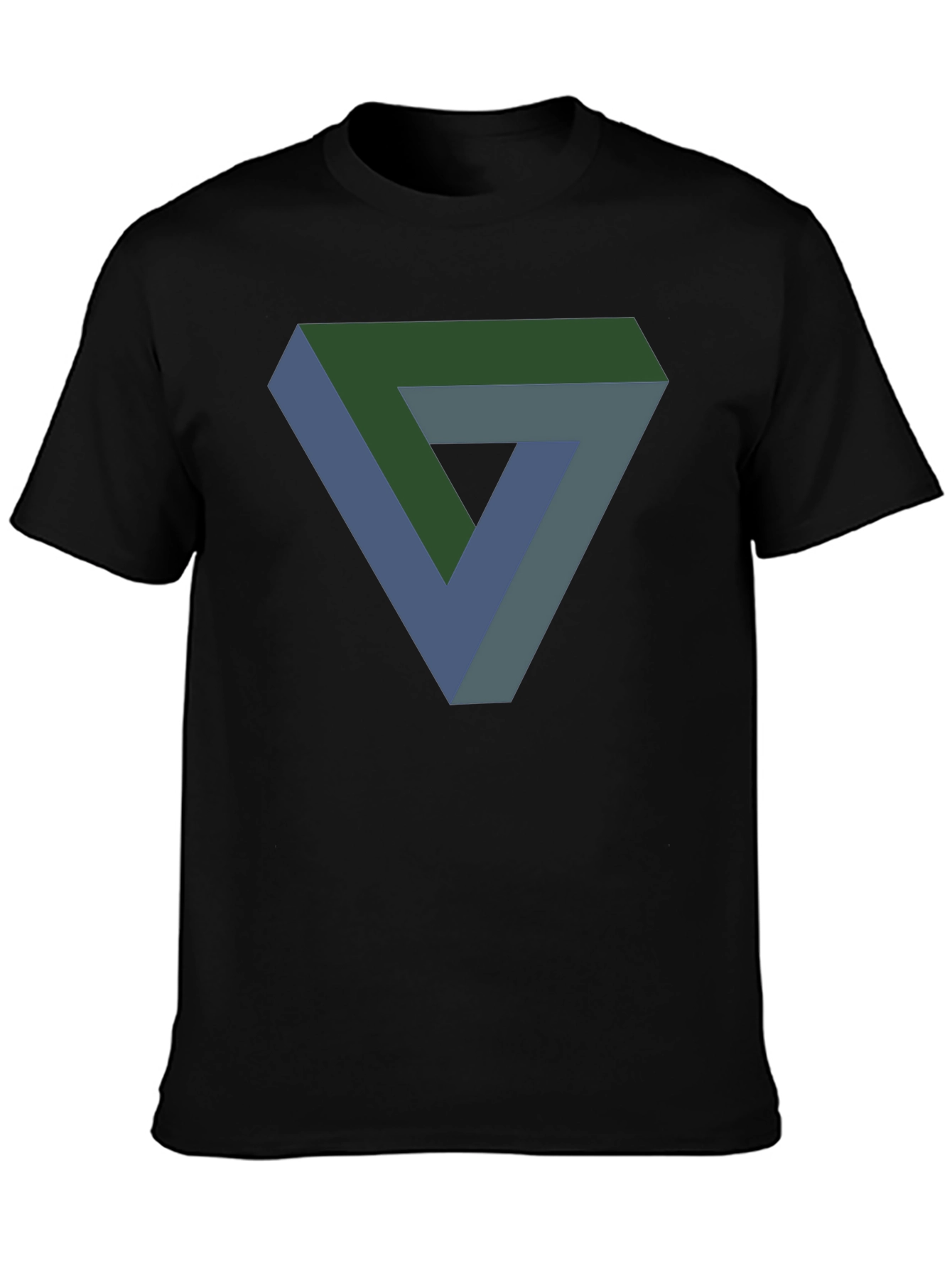 Optical Illusion Triangle Graphic Tee - Mens Black T-Shirt
