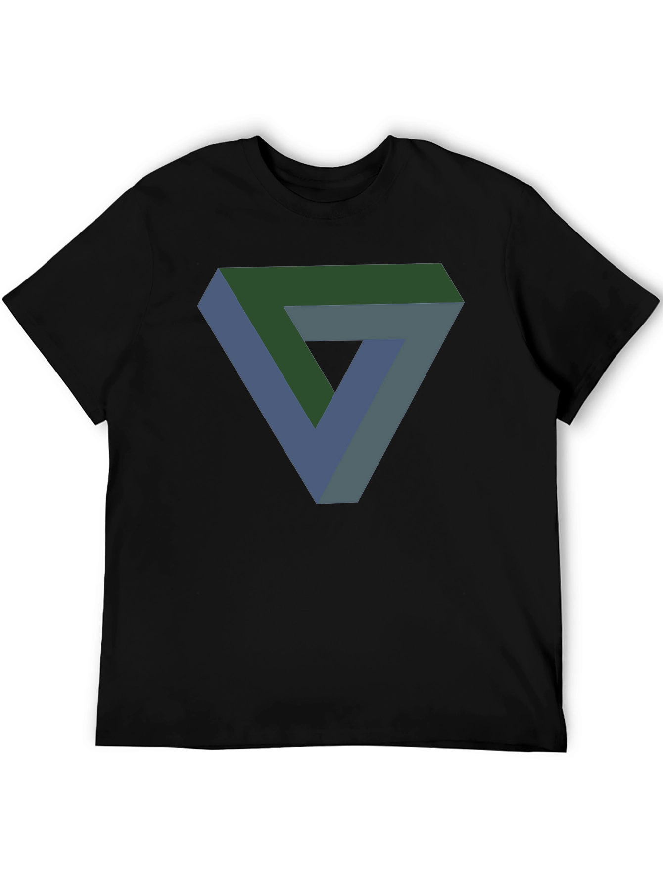 Optical Illusion Triangle Graphic Tee - Mens Black T-Shirt