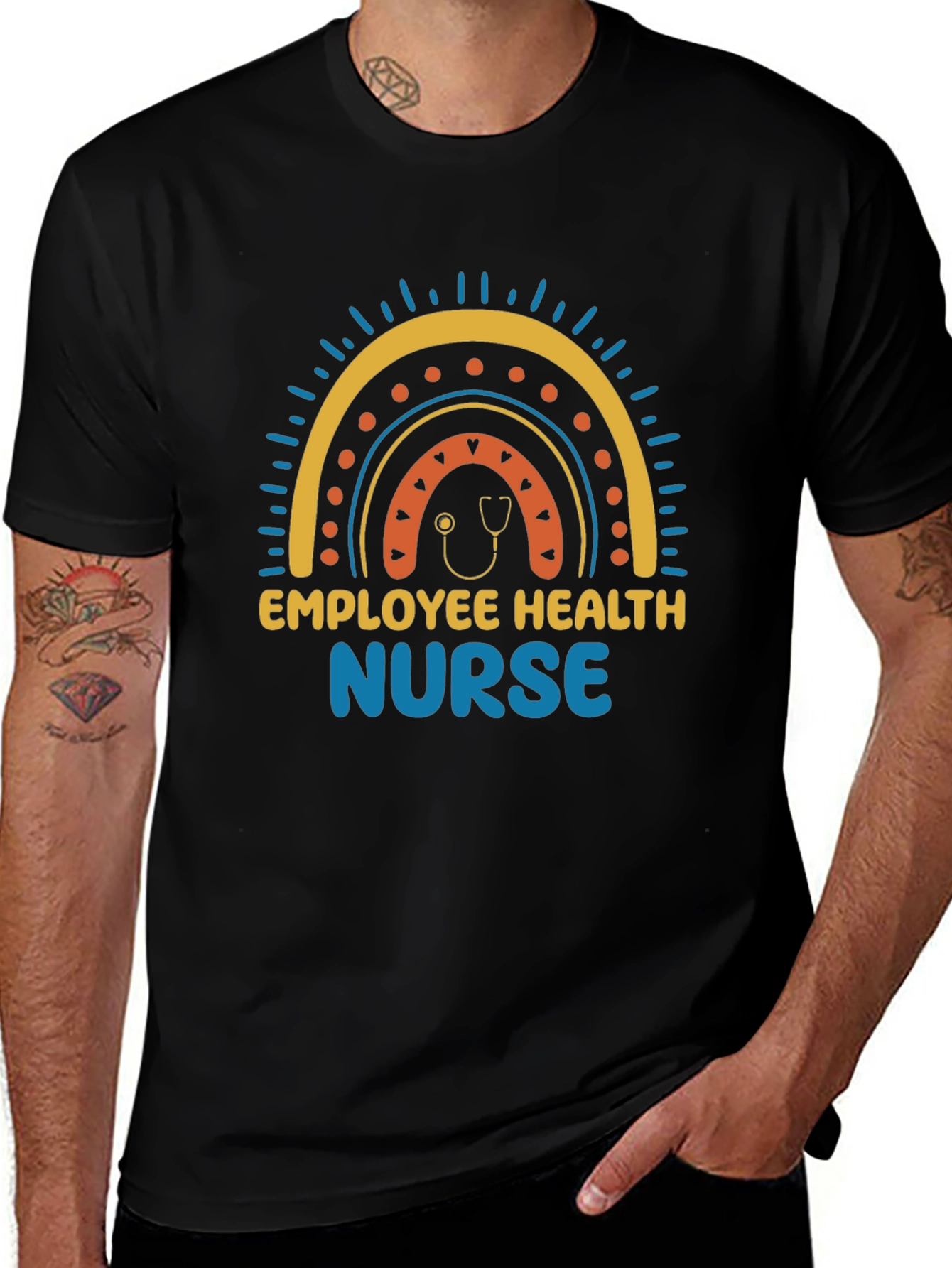Employee Health Nurse Rainbow Graphic Tee