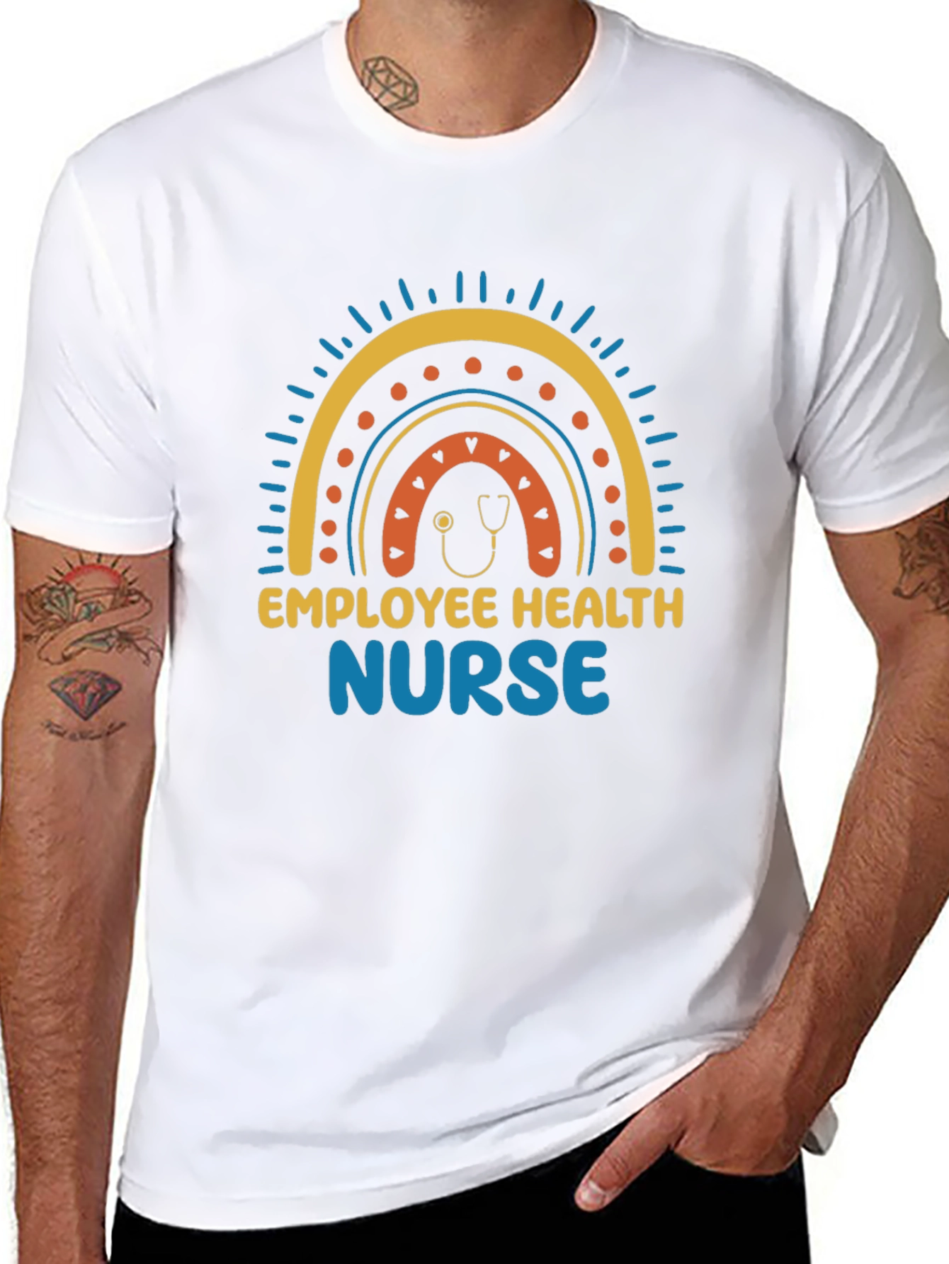 Employee Health Nurse Rainbow Graphic Tee