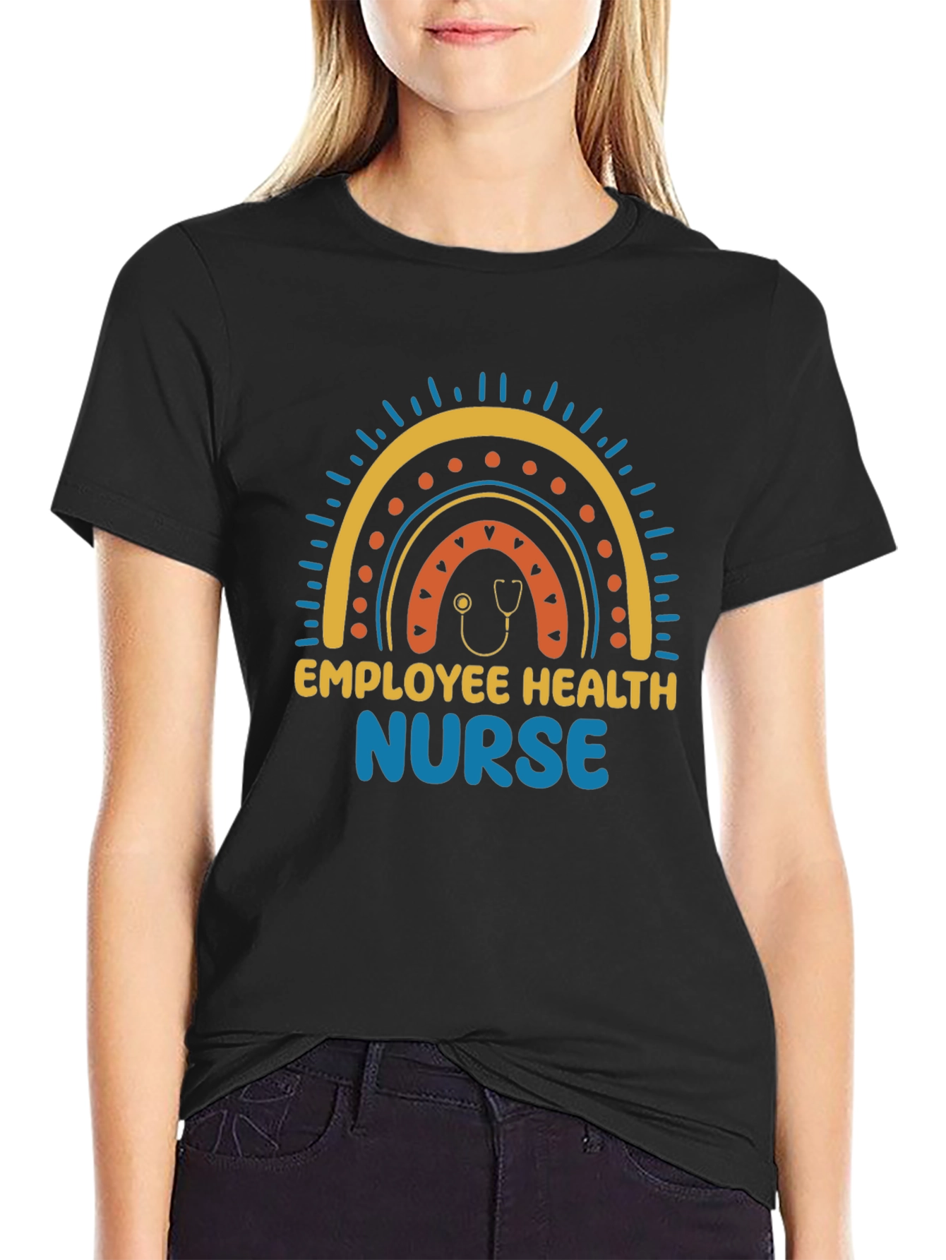 Employee Health Nurse Rainbow Graphic Tee