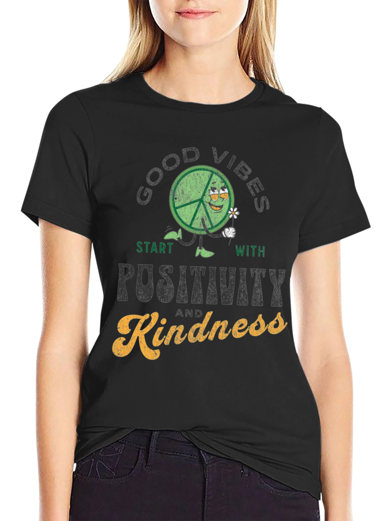 Good Vibes Positivity Kindness Graphic T-Shirt