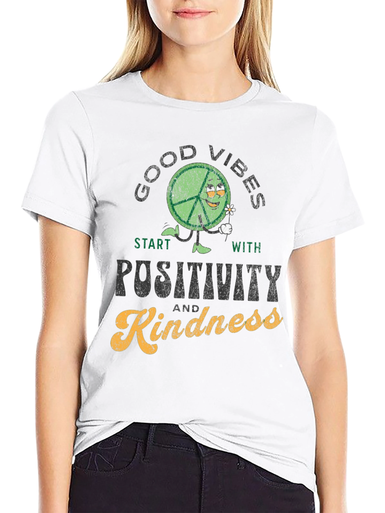 Good Vibes Positivity Kindness Graphic T-Shirt