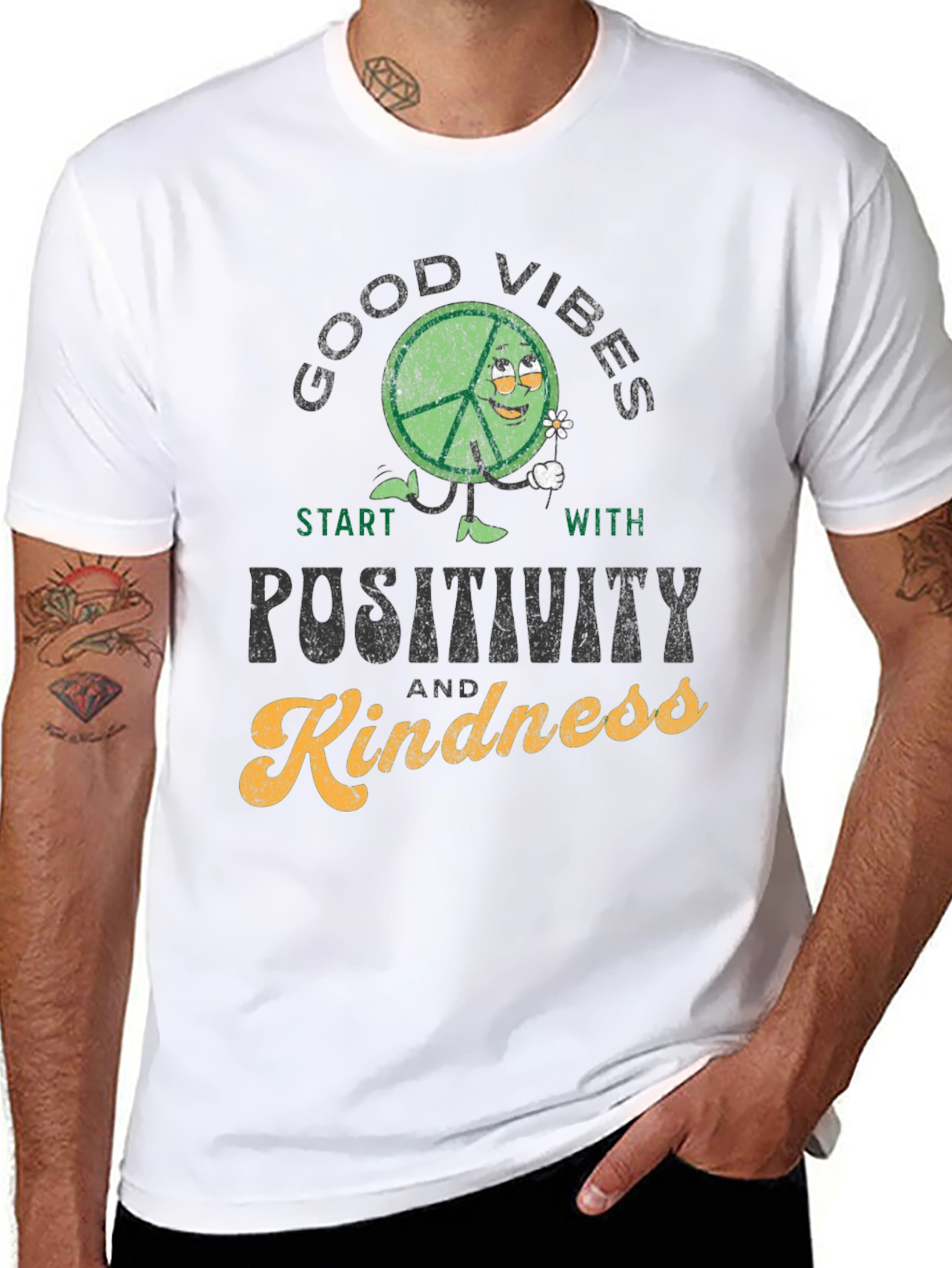 Good Vibes Positivity Kindness Graphic T-Shirt