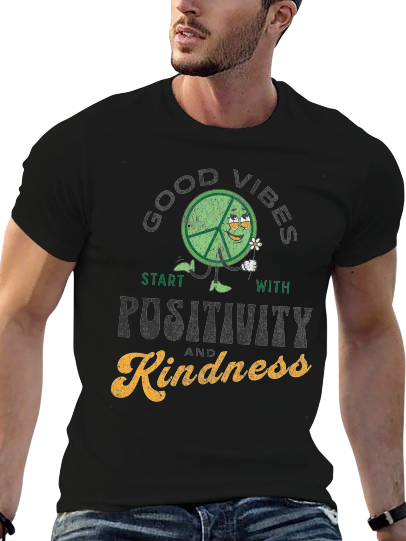 Good Vibes Positivity Kindness Graphic T-Shirt