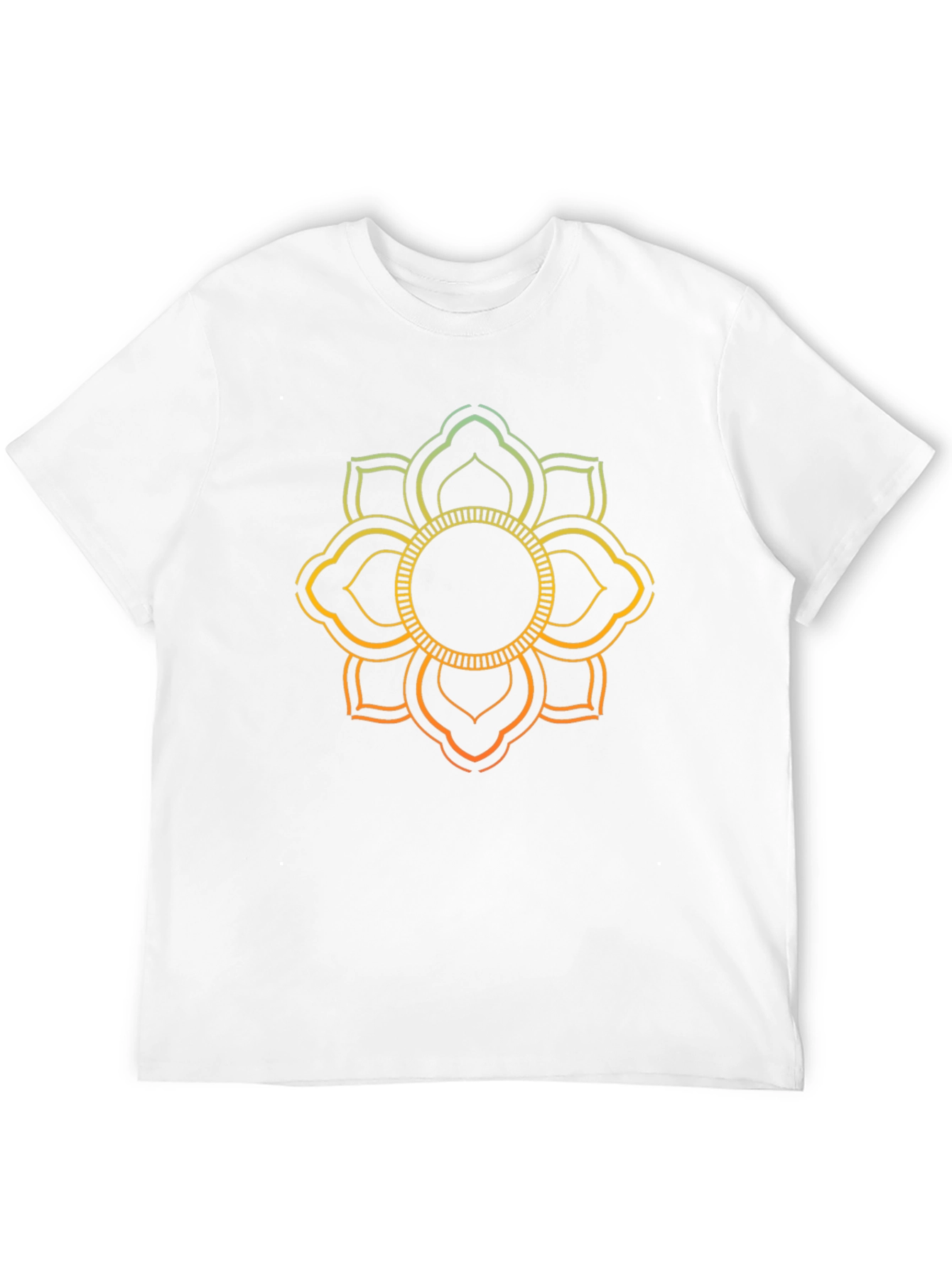 Lotus Mandala Graphic Print Black T-Shirt