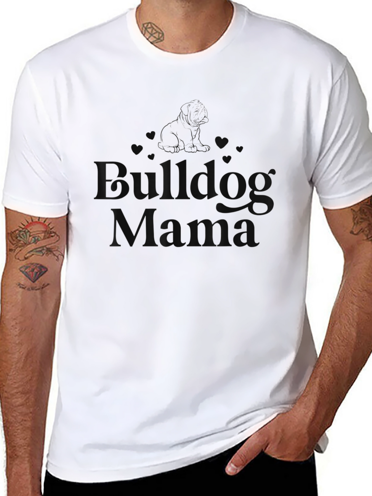 Bulldog Mama Black T-Shirt