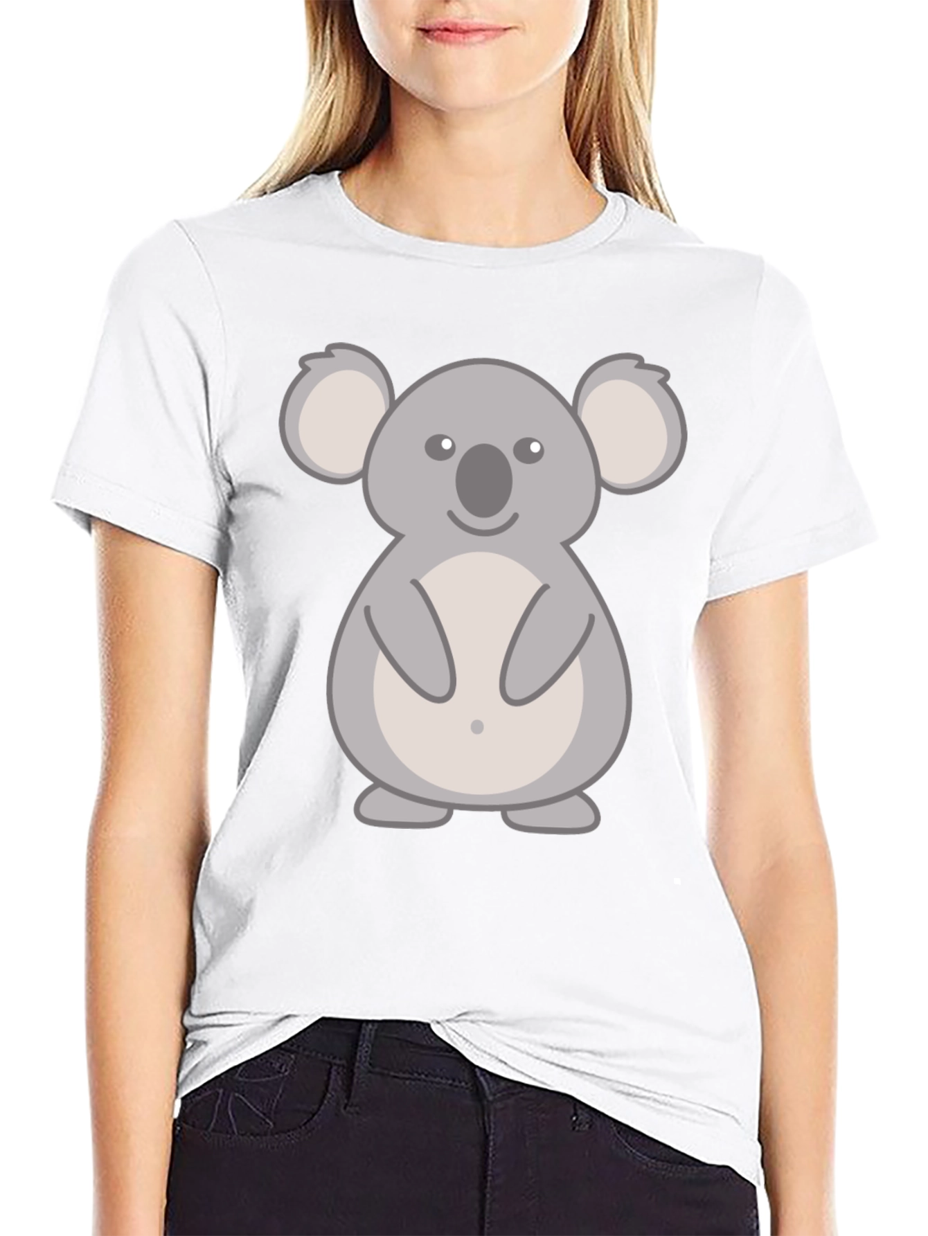 Cute Koala Graphic T-Shirt - Black Cotton Tee