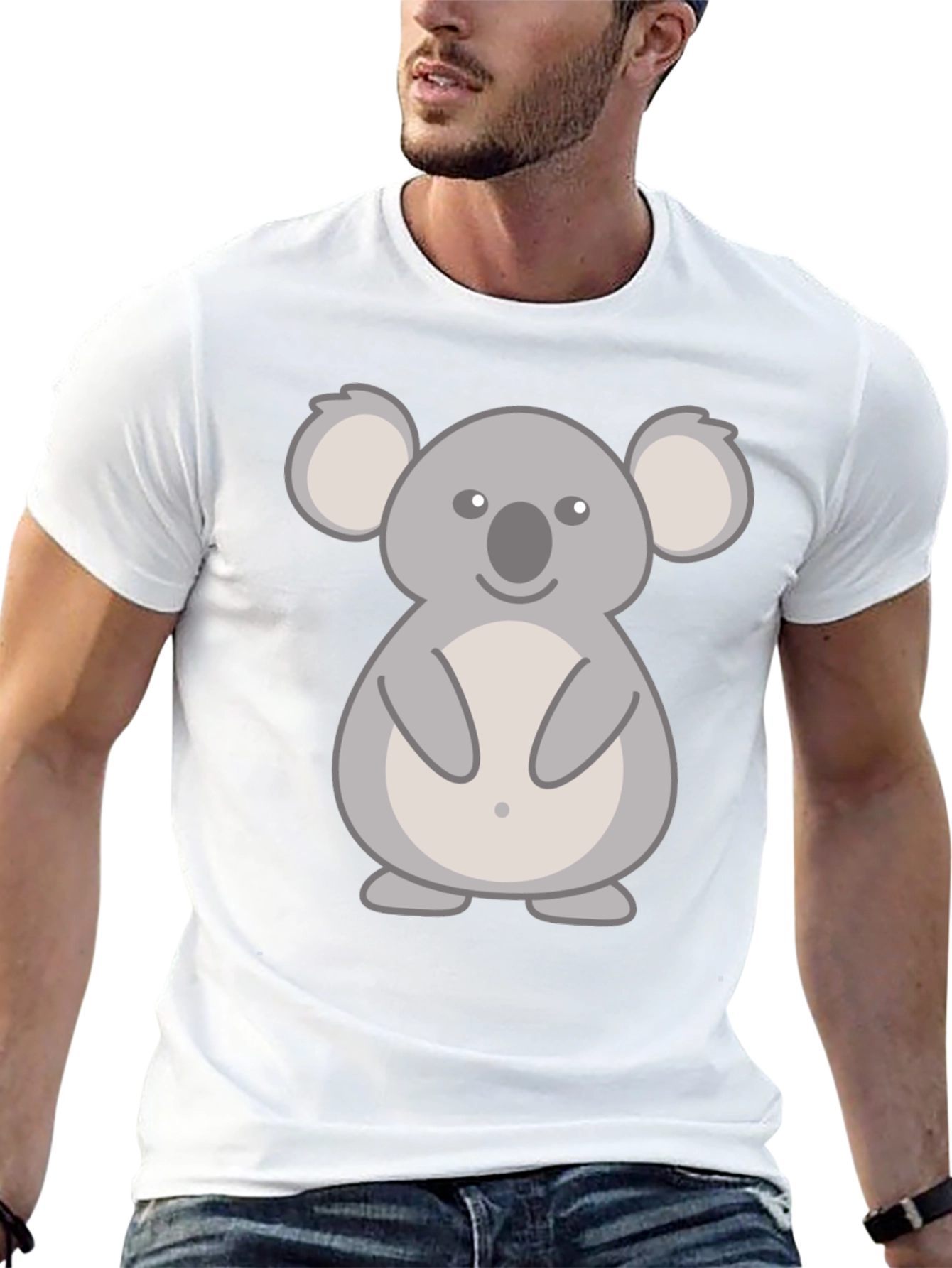 Cute Koala Graphic T-Shirt - Black Cotton Tee