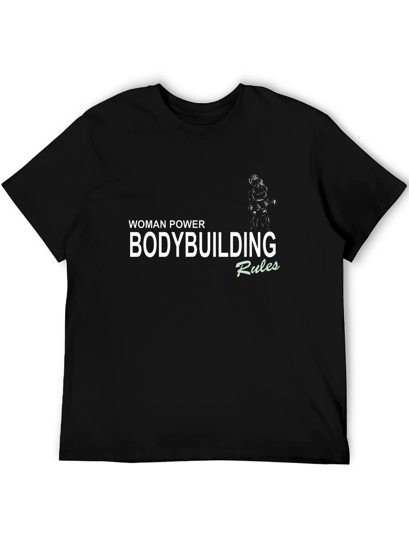 Woman Power Bodybuilding Rules Black T-Shirt
