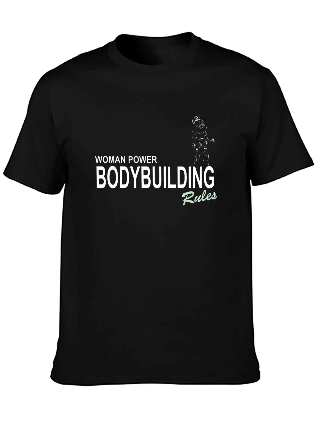 Woman Power Bodybuilding Rules Black T-Shirt