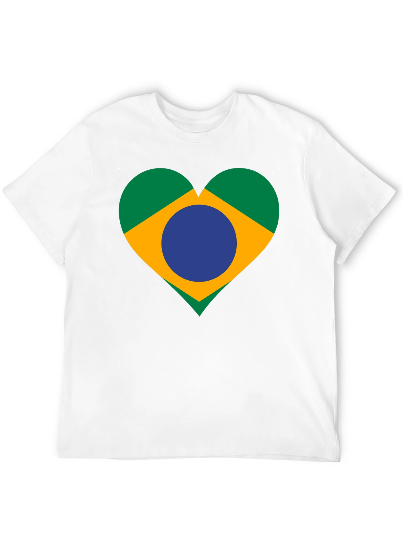 Brazil Flag Heart Graphic Tee - Black Unisex T-Shirt