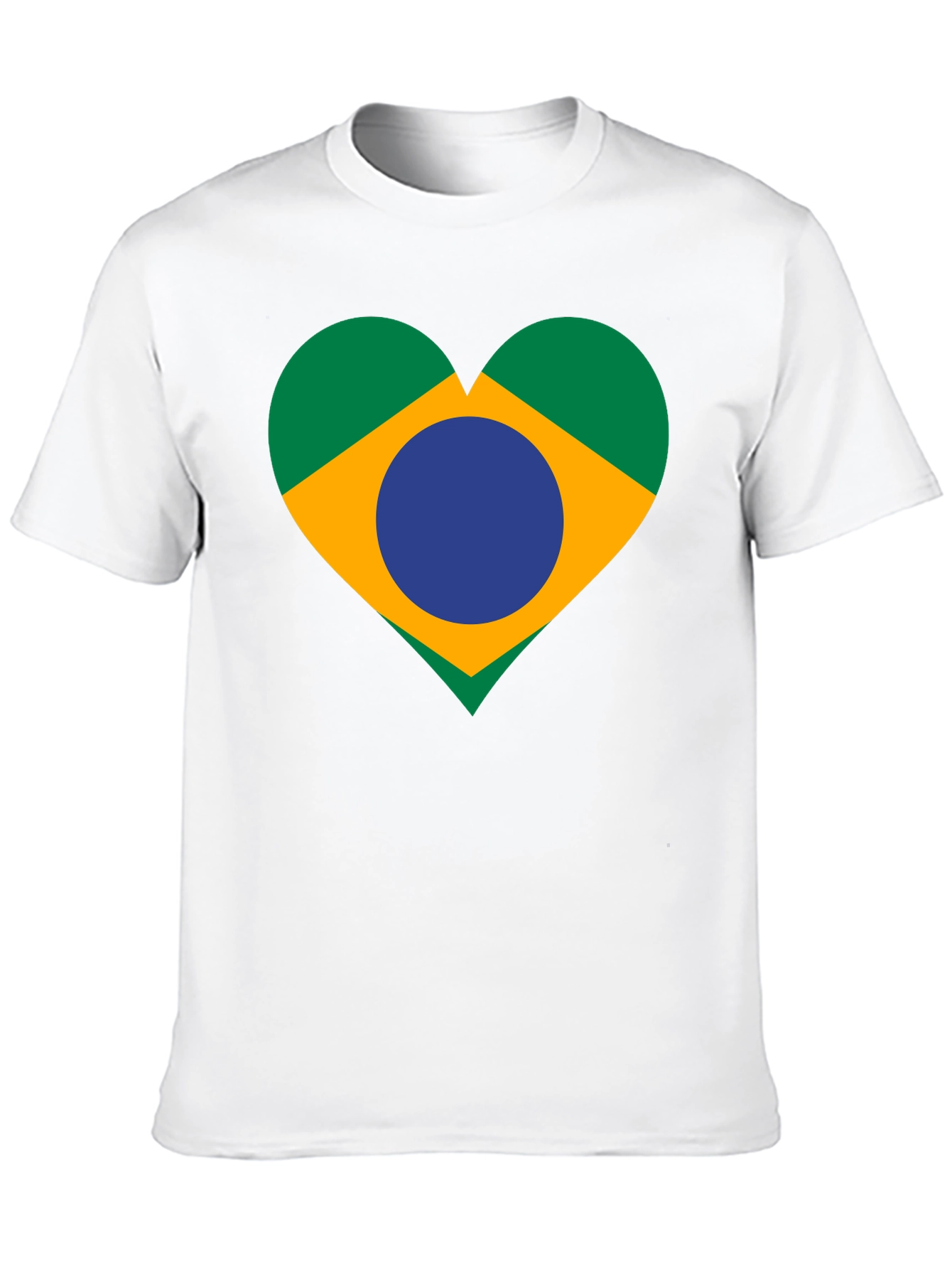 Brazil Flag Heart Graphic Tee - Black Unisex T-Shirt