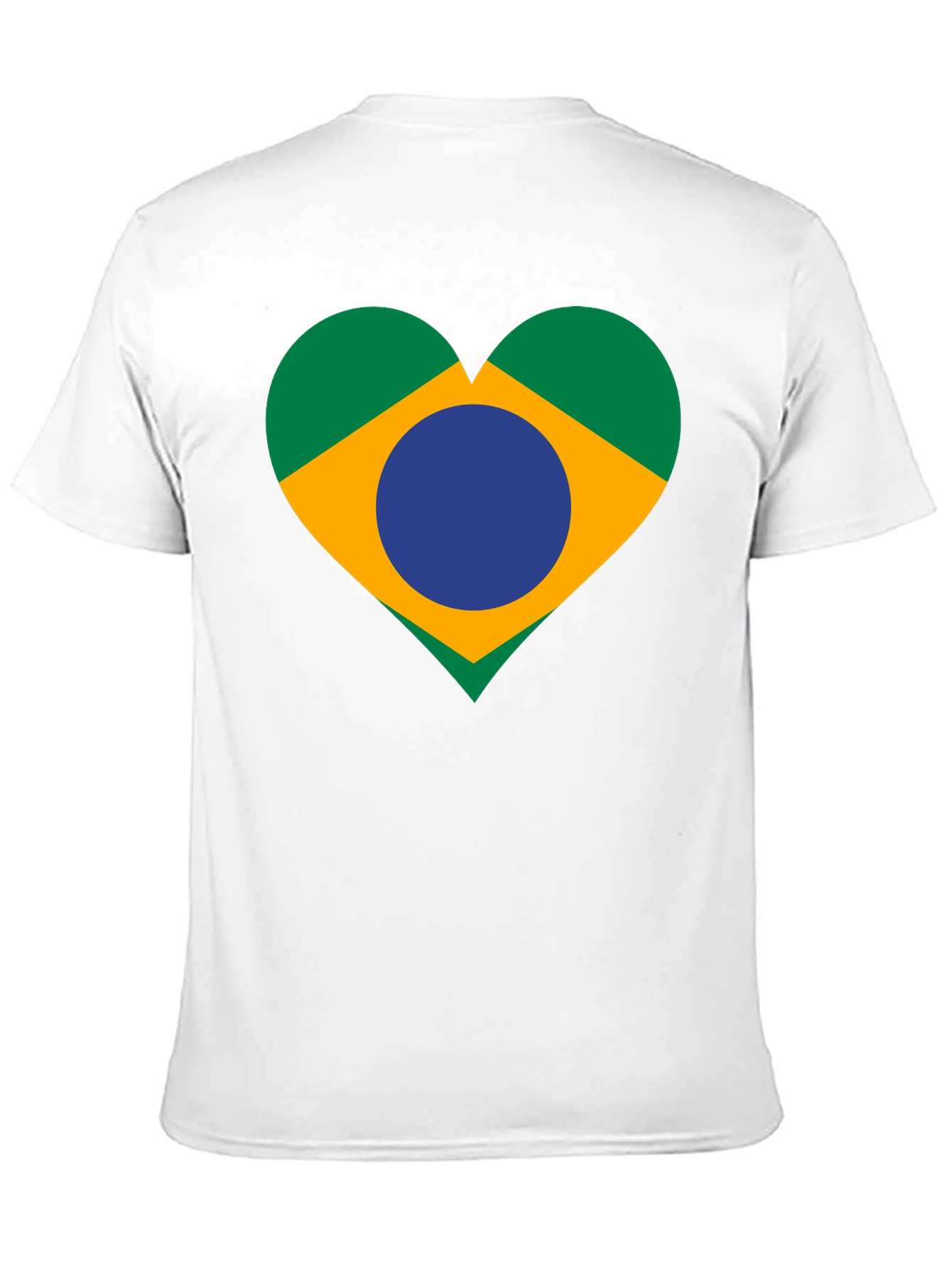 Brazil Flag Heart Graphic Tee - Black Unisex T-Shirt